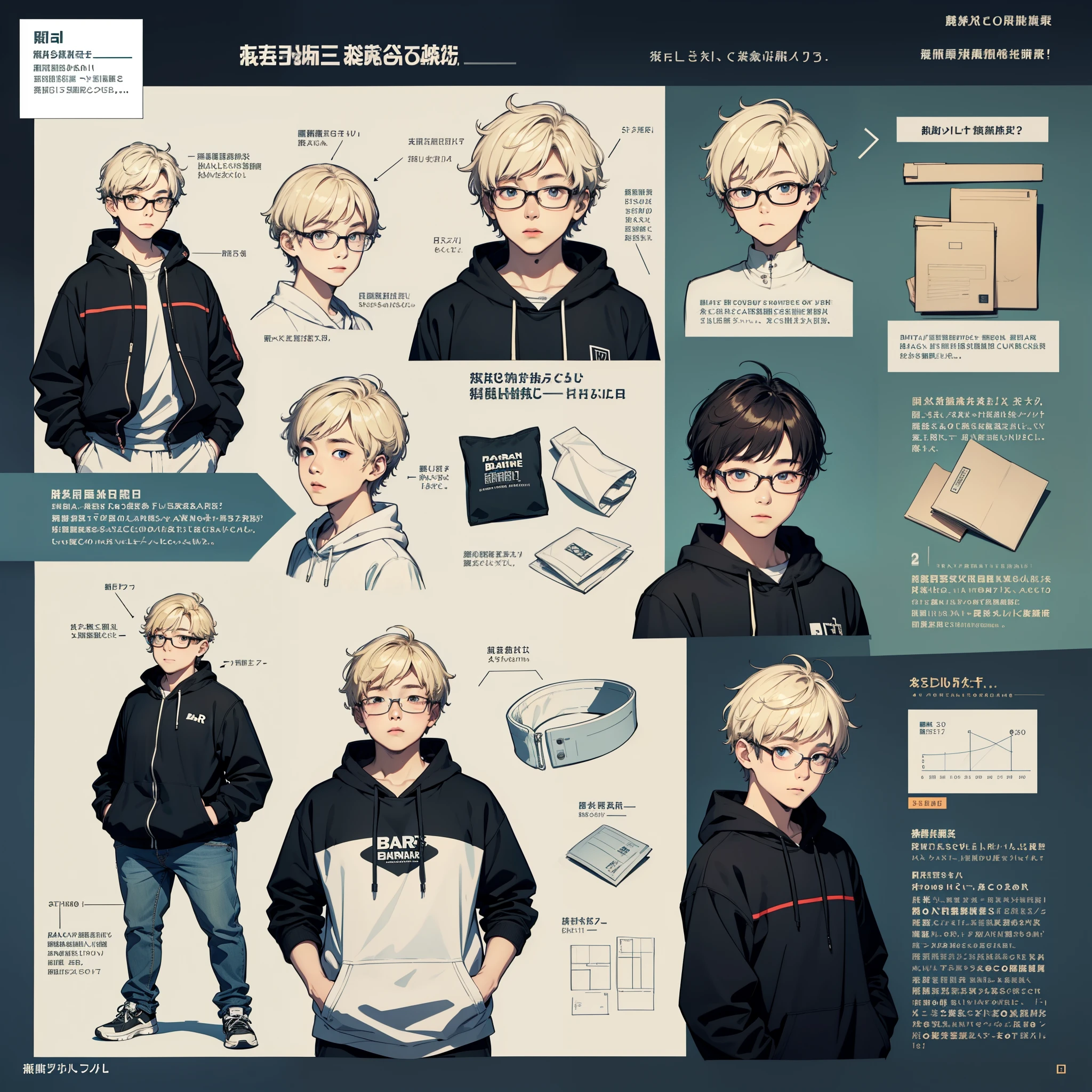 high quality diagrams， ager，fat young man with glasses、Blonde short hair。bar