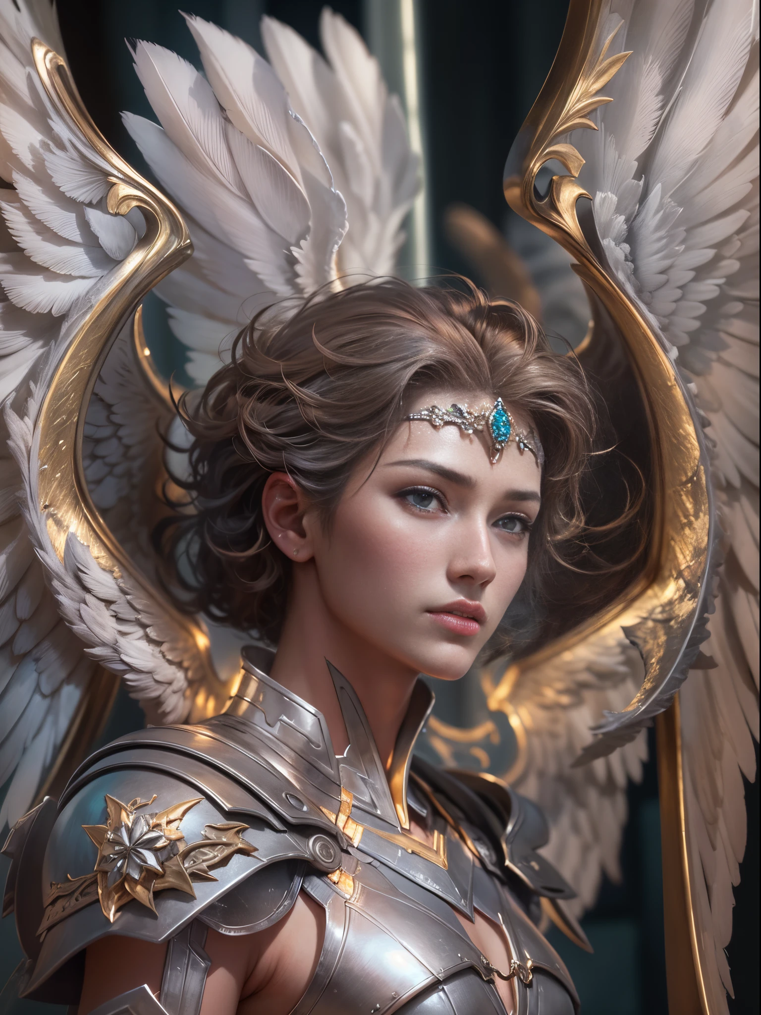 Archangel Michael、The Four Archangelasutepiece,Best Quality,ultra-detailliert,hight resolution,hight resolution,4K,Portrait in 4K,8K,8K Portrait,Unity 8k壁纸,extremely details CG,Realistic,Raw photo,Real person,a portrait photo of,Photorealistic,Shiny skin,Detailed skin,
