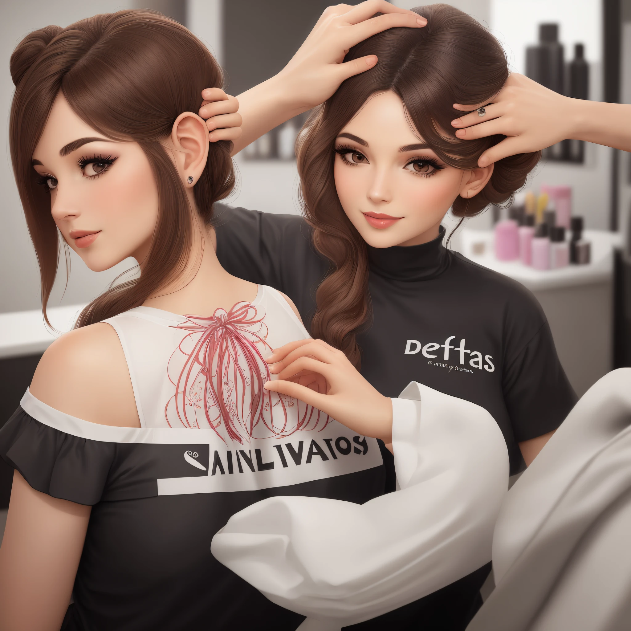 Create a logo with the name Letícia Santos for a beauty salon