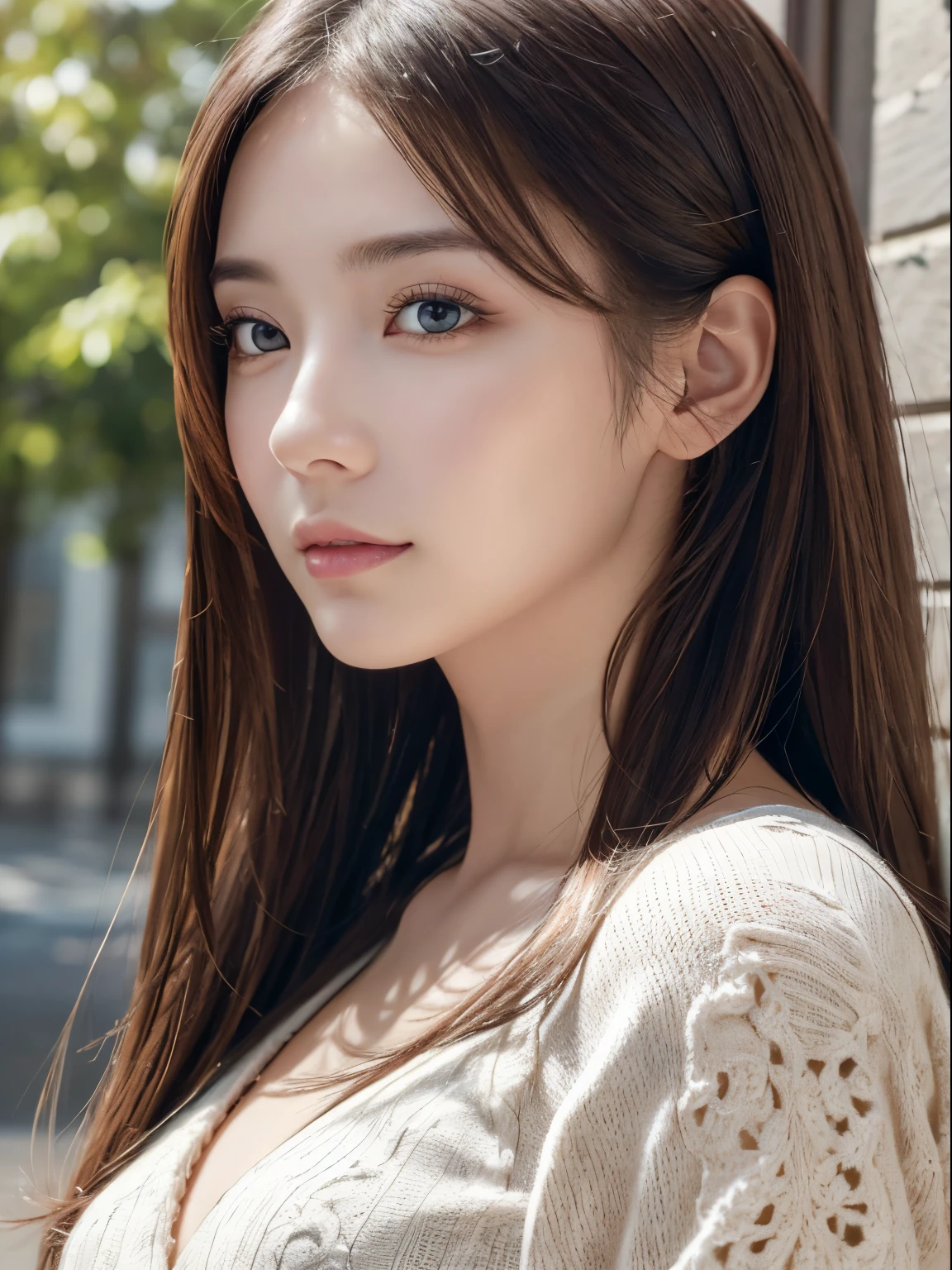 ​masterpiece、1 beautiful girl、A detailed eye、Puffy eyes、top-quality, 超A high resolution, (Realisticity: 1.4), cinematlic lighting、japanes、Asian Beauty、Super beauty、Beautiful skin、A slender、The body is facing forward、(A hyper-realistic)、(hight resolution)、(8K)、(ighly detailed)、(Best Illustration)、(beautifully detailed eyes)、(ultra-detailliert)、 (wall-paper)、A detailed face、Bright lighting、profetional lighting、looking at viewert、Facing straight ahead、