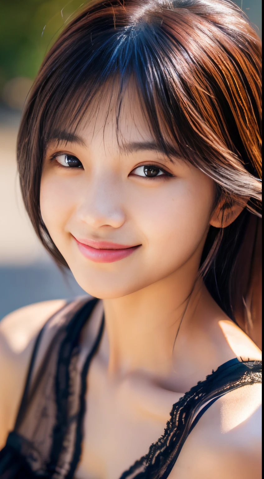 Please imagine a complete picture based on the given theme and translate it into a detailed and high-quality prompt for Stable Diffusion. Here is the prompt for the given theme:
"(best quality, 4k, 8k, highres, masterpiece:1.2), ultra-detailed, (realistic, photorealistic, photo-realistic:1.37), portraits, medium: Kim Yujong, intense eye contact and a beautiful smile, young-looking face, focused on the chest, insult strip color hair, lace dress, solo image, (soft scene), highly detailed face with vivid reflections in the eyes, high-resolution: 1.2, dynamic lighting."