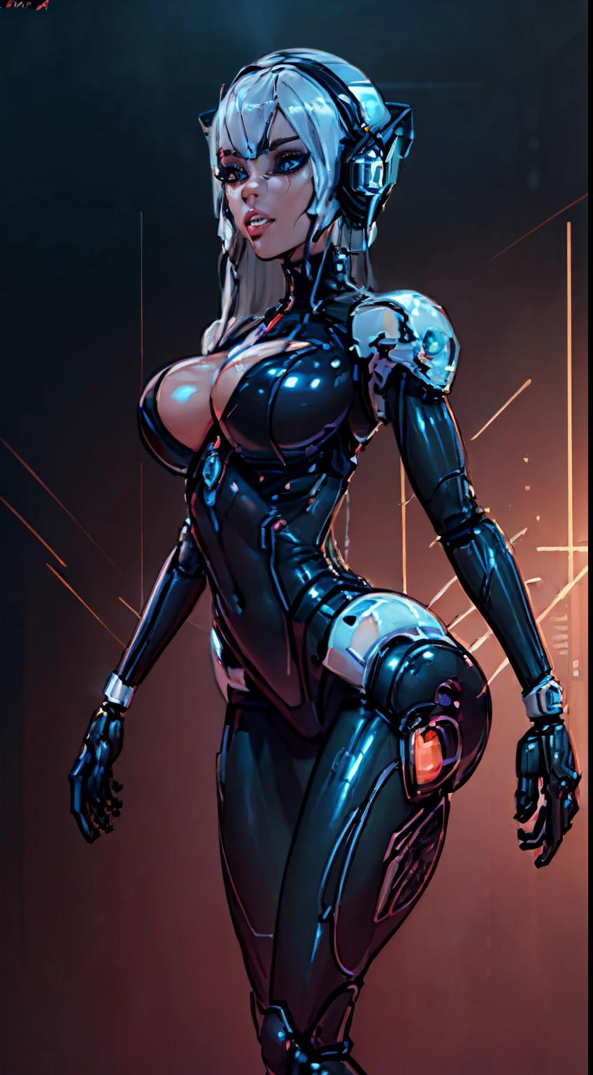 (8K, Best quality, tmasterpiece:1.2),\(eye detailed\),\(Facial features\),(\(Clothes detail details\)\),Game Stand Art,The composition of the center of the character,Beautiful Kathu,Upside down,(Facial focus) ,Very detailed CG unity 8K wallpaper,hugefilesize,ultra - detailed,A high resolution,absurderes,beautidful eyes,Ray traching,dramatic shadow,finely detailled,Dramatic angles,Hyper-detailing,(1 girl:1.3),(Solo),(Bionic Man:1.4),s girl,(Tall and slender body:1.3),Cyberpunk Style,(Futuristic wired headphones:1.3),(A black latex bodysuit full of technology:1.3),Accentuate the body line,(Vest line:1.3),(/Suitable high-tech machinery(Multifunctional gloves):1.3/),Background with((The Red Sea of Data:1.3)+(Floating virtual gears:1.2)),hyper HD, retinas, Anatomically correct, Textured skin, Super detail, Best quality, A high resolution