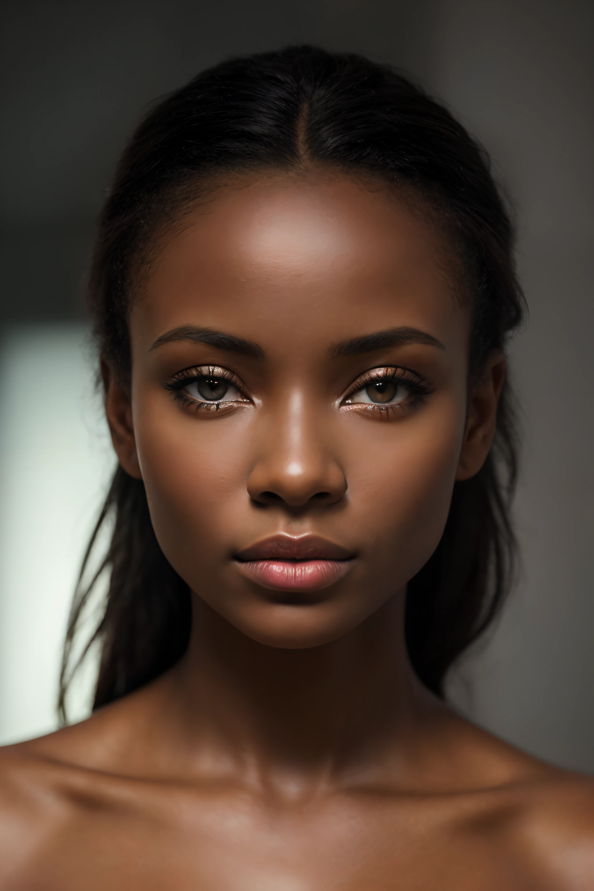((Masterpiece)), Best quality, real, photo shoot, Realstic, , perspective, luminescent, couleurs vives,
illusion, atmospheric scene, Masterpiece, Best quality, (beautifull detailed face, detail skin texture, ultra-detailed body:1.1),
(Une fille africaine,native ebony (Pamela Anderson : 1.6), joli visage, Portrait de visage clodeup),
photo realist,Breathtaking, Lentille nette, photographie professionnelle, Objectif 70mm, Detail of love, good quality,
Unreal Engine 5, wallpaper, colerful, art, (Hdr:1.5), hyperdetailed, (ArtStation:1.5), cinematic, warm lights,
dramatic light, Couleurs riches, (background inside dark, morose, private study:1.3) , POV, Nikon D850, Photographie de film, Kodak Portra 400, camera f1.6 lentilles,
couleurs riches, hyper realistic, lifelike texture, (dramatic lighting), Cinestill 800