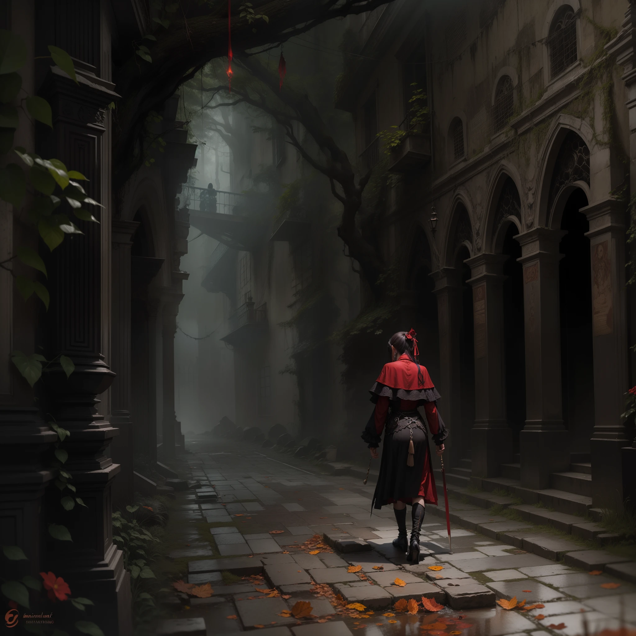 (La mejor calidad,Ultra detallado,realista:1.37),espada sangrienta,acero brillante,bordes afilados,gotas de sangre en cascada,dark and ominous atmosphere,Pasillo macabro,moody lighting,salpicaduras de sangre,Sombras espeluznantes,Arma espantosa,Arma mortal,Aura siniestra,apariencia amenazante,Gore y brutalidad,agarre tendinado,Horror aesthetics,goteo rojo,escena inquietante,Forbidden atmosphere,vibraciones ominosas,Silencio ominoso,surreal imagery,empapado en sangre,gleaming crimson,Arma aterradora,Presencia aterradora,Obras de arte macabras,visual de pesadilla,Sombras que envuelven la hoja,Tonos oscuros,tranquilidad interrumpida,creepy feeling,Gothic setting,Ominous energy,Silencio sepulcral,Arma sobrenatural,Arma sanguinaria,Destino ominoso,Envuelto en la oscuridad,Ominous anticipation,Ambiente premonitorio.