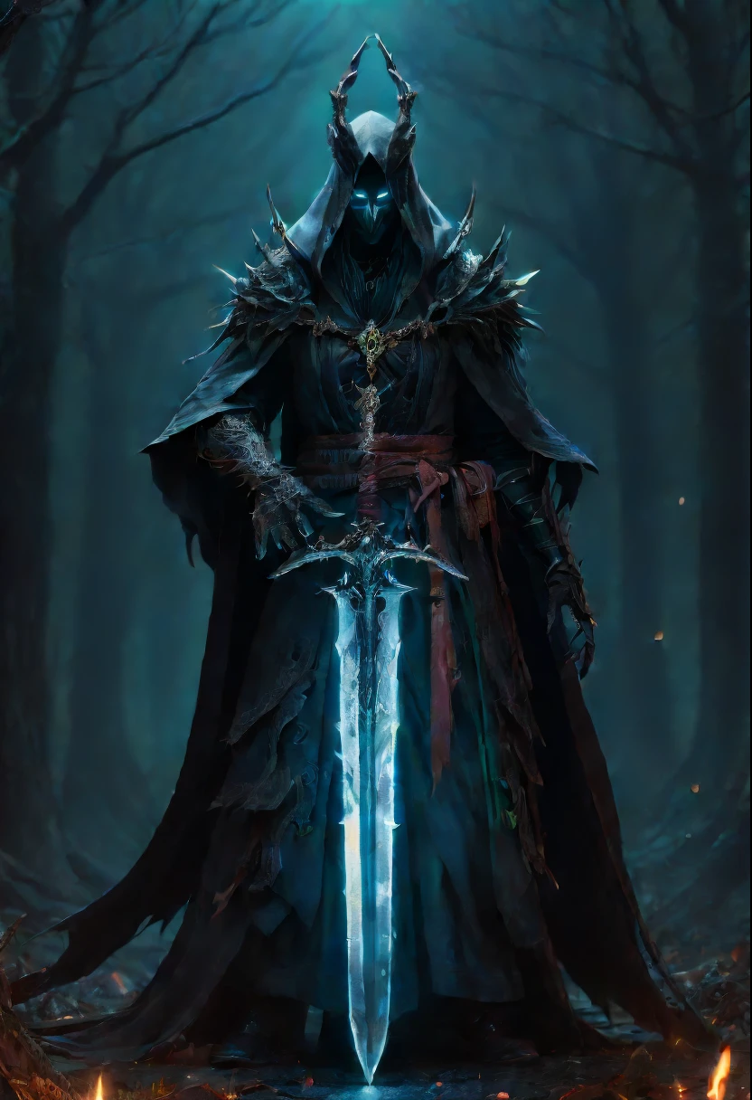 Magic Sword,legendary magic sword,Glory Magic Sword,Magic Sword,heavy metal style,metal art,Full metallic luster,Metal texture in the post-industrial era,Alloy wire crafts,crystal,Emerald inlay,well-built,Perfect craftsmanship,Magic lightning background,blue lightning,There are fairies,dark fantasy style art,dark fantasy concept art, bloodborne concept art, dark concept art, Diablo digital concept art, dark fantasy art style, bloodborne art, photorealistic dark concept art,dark fantasy style art, portrait of death, onmyoji detailed art, beautiful necromancer, Ominous fantasy illustration,(Best quality at best,4K,8K,A high resolution,tmasterpiece:1.2),ultra - detailed,(actual,realistically,realistically:1.37),The landscape,sci-fy,photography of,Concept artist, HighDynamicRange,hyper HD,Studio lighting,Ultra-fine painting,Focus sharp,physically-based renderingt,Extremely detailed description,professional,vivd colour,bokeh.