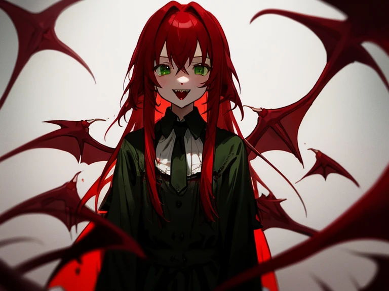Vampires Red-haired girl Green Eyes double tooth Bloody clothes
