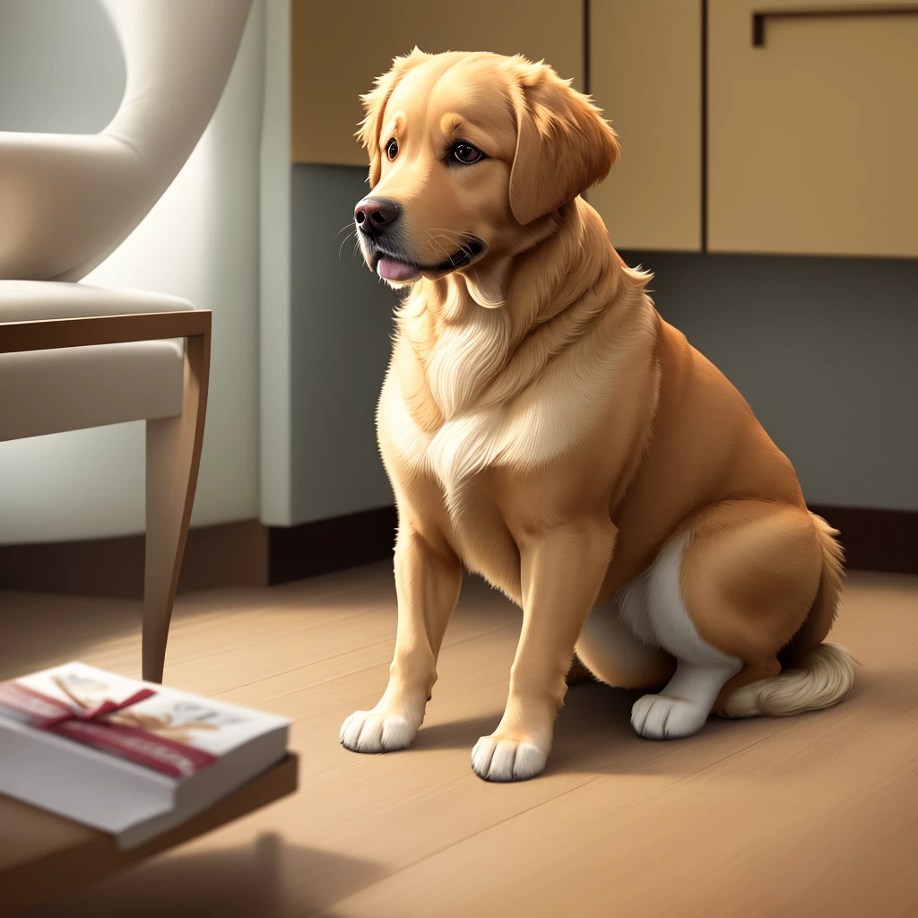 Golden retriever, bravo, casa