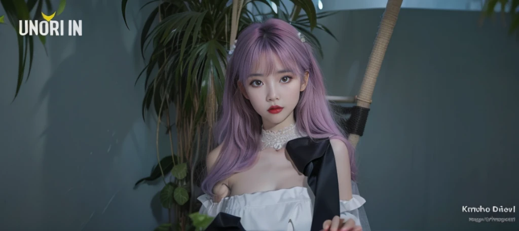 A Korean woman by the sea, fluffy hair, delicate face, realistic, real, large aperture, wearing a white dress, short dress, off-the-shoulder, dress around the neck, slim, sexy,