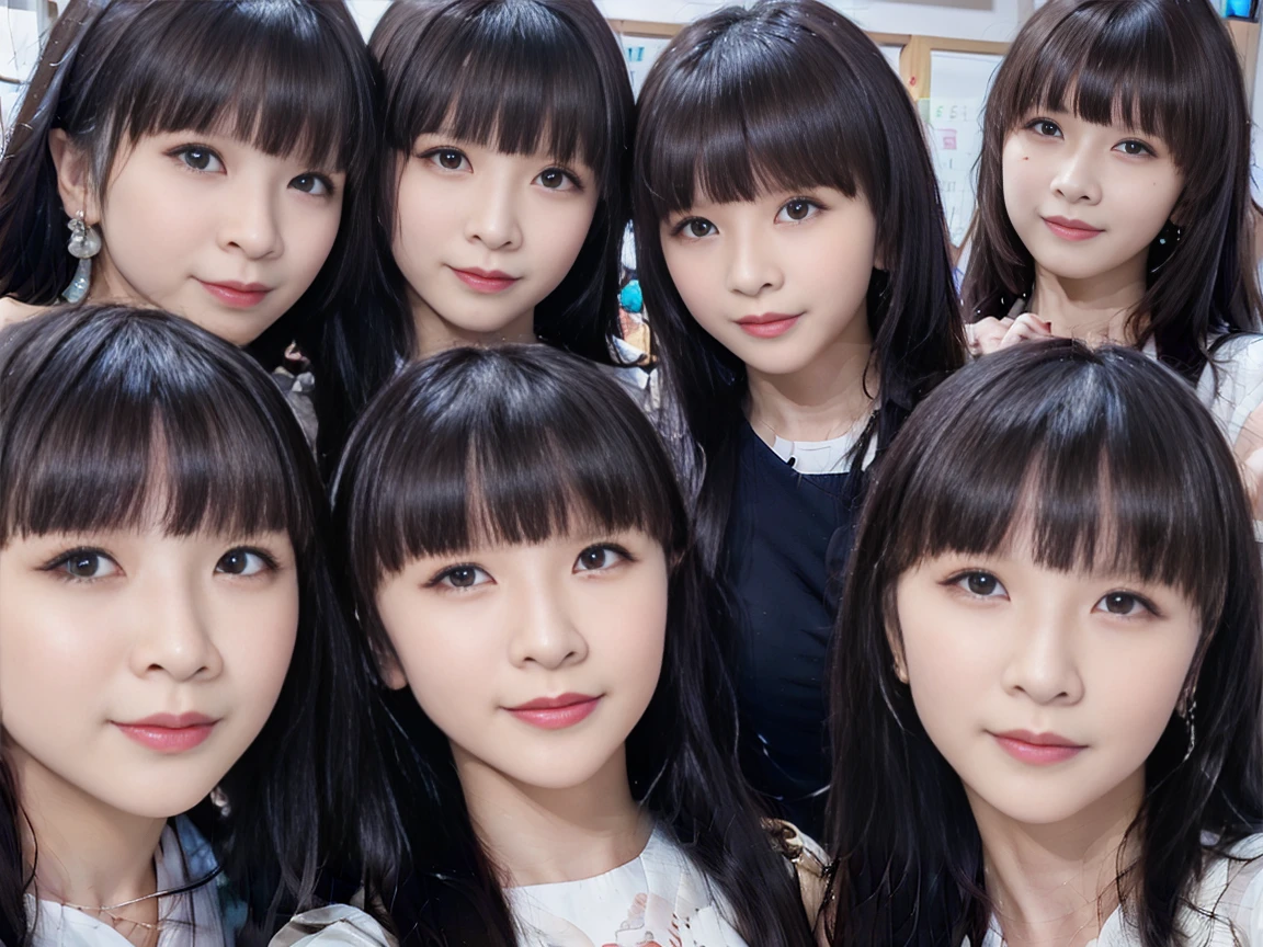 a picture、Women only、huge tit、5 7 girls with the same face、a smile、selfee、clones、Raw photo、same person、7 years olary studen