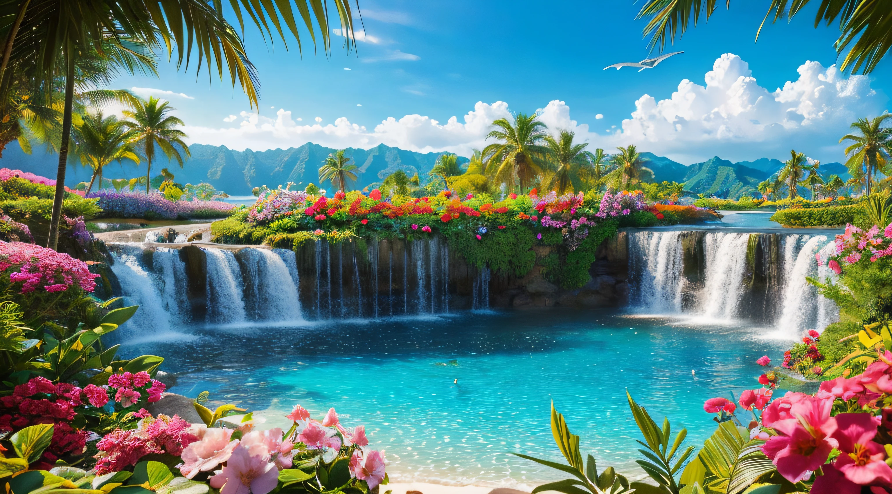 Jehovah's Witnesses、Beautiful paradise、Eternal Life、high-level image quality、high-detail、16K、masuter piece