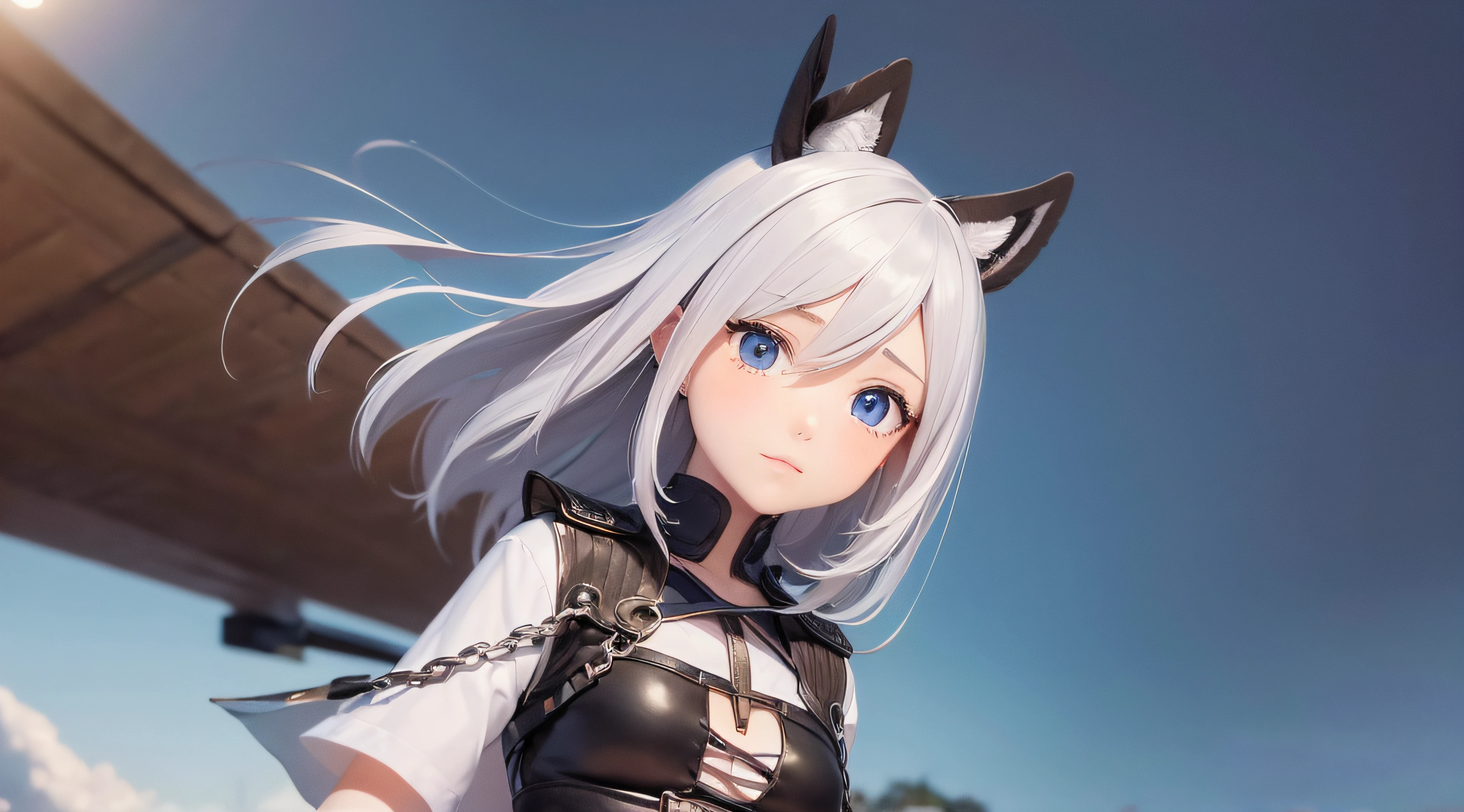 (obra prima) (perfection) (ultrarrealista) (sem defeitos) menina de anime, com chifres, triste