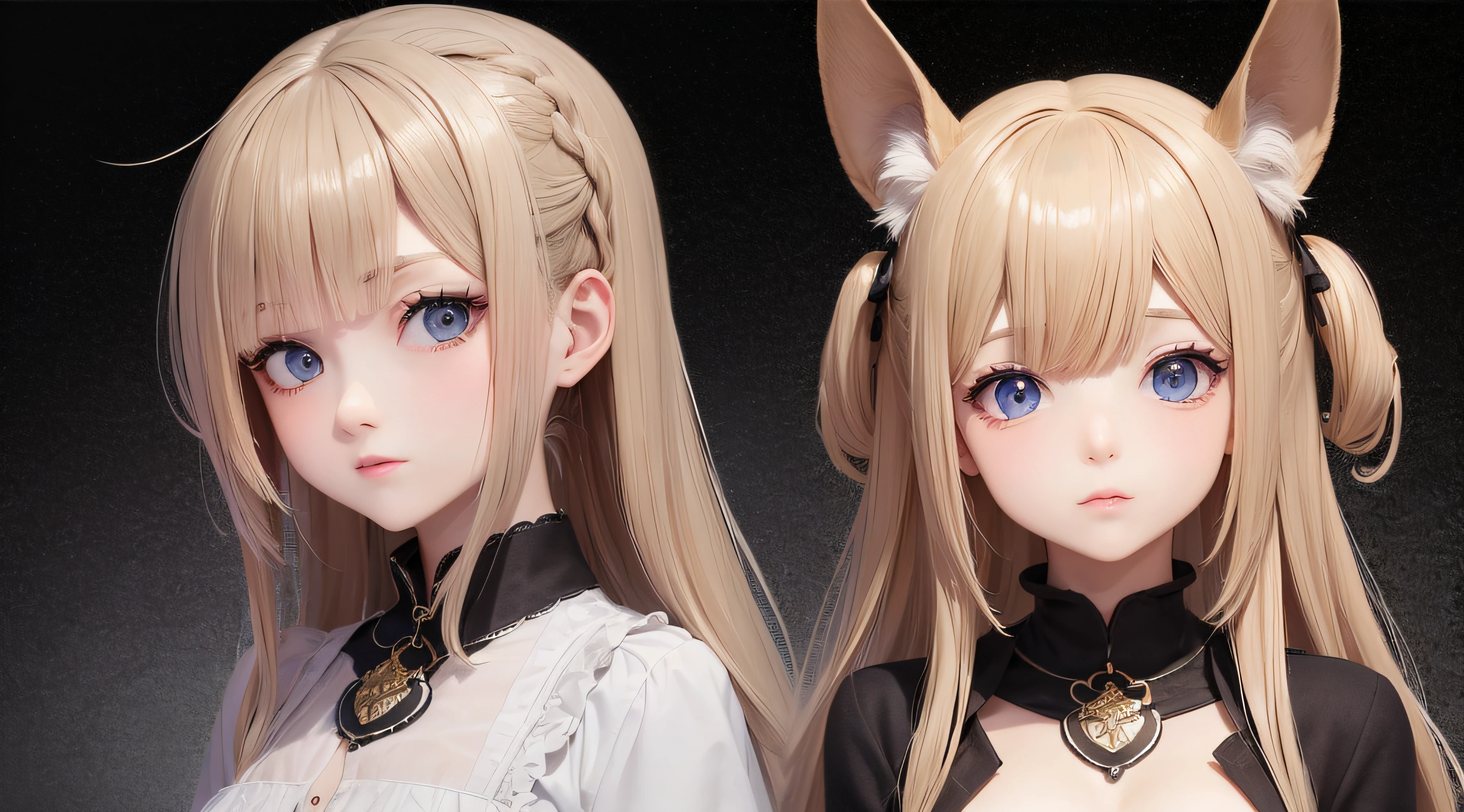 (obra prima) (perfection) (ultrarrealista) (sem defeitos) menina de anime, com chifres, triste