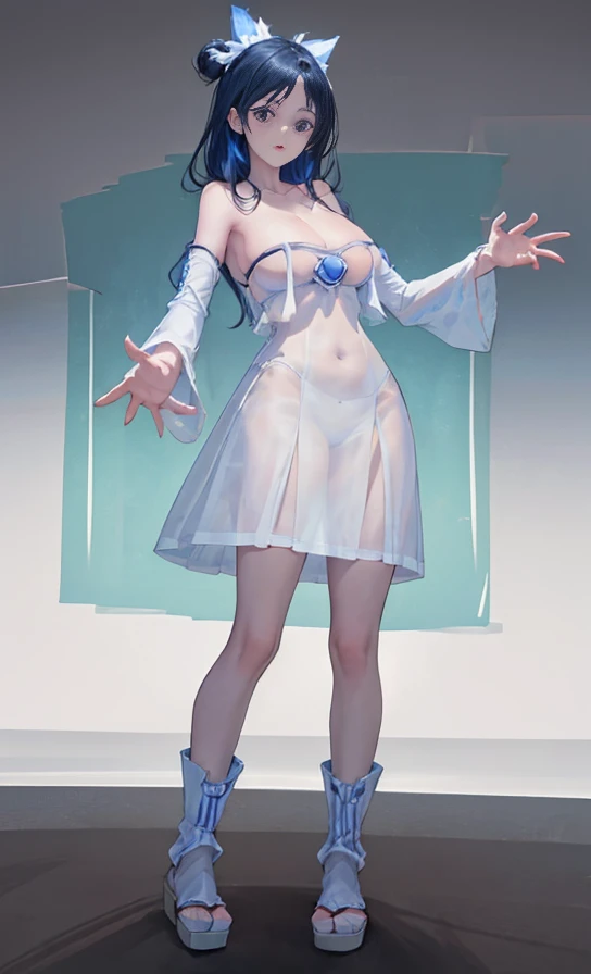 ((Above the shoulder，facial closeups))， Bigboobs， looking at viewert， ultra-realistic realism, Ghibli-style colors,  Ghibli-style colors, japanese manga,  Standing Picture, angle of view,  foreshortening, foreshortening, 8K, super detailing，All women have big breasts,Endless realism, cellshading,，character sheets, reference sheet, Standing Picture, 8K, super detailing, 1080p, Women's HD，femele, 16k, A high resolution, Best quality, high high quality, Anatomically correct, tmasterpiece, Acura, hyper HD，as elegant as a swan，unreal-engine， Ghibli-style colors,   japanese manga,  Standing Picture, angle of view,battle armor，ssee-through，Lace skirt，Blue hair，Red-eyed，Sexy big breasts，Transparent tulle clothes