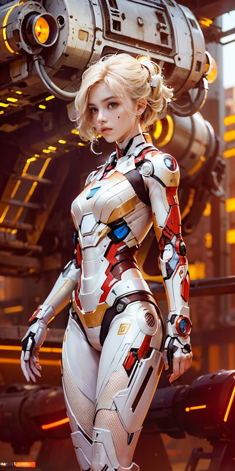 (1girl:1.3), solo, __body-parts__, official art, unified 8k wallpaper, super detailed, beautiful and aesthetic, beautiful, masterpiece, best quality, raw, masterpiece, super fine photo, best quality, super high resolution, photorealistic photo, sunlight, full-body portrait, amazingly beautiful, sexy, hot, dynamic pose, delicate face, vibrant eyes, (viewed from the side), she is wearing a futuristic Iron Man mech, red and gold color scheme, Very detailed abandoned warehouse background, detailed face, detailed complex busy background, messy, gorgeous, milky white, highly detailed skin, realistic skin details, visible pores, sharp focus, volumetric fog, 8k UHD, DSLR camera, high quality, film grain, fair skin, photo realism, lomography, huge metropolis in future dystopia, seen from below, translucent