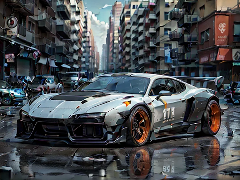 near future, cart, sports cars, neon, pulsating, Cool, Black, The orange,