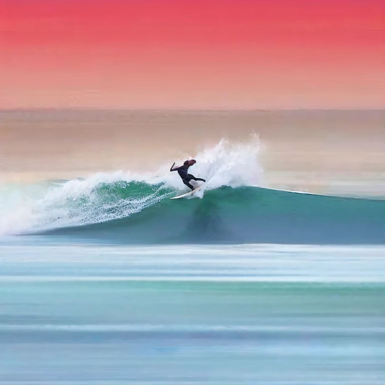 surfer catching a wave in the ocean with a pink sky, fotografia de surf, surfe, linhas perfeitas, lines sharp, Perfect composition Artem Demura, Dream Wave Aesthetics, Beautiful composition, Cavalgue o vento e as ondas, crisp smooth lines, foto do instagram, surfando uma onda de barril, onda tubular, ((Ondas, Sharp lines and colors, Directed by: Niko Henrichon, breathtaking composition