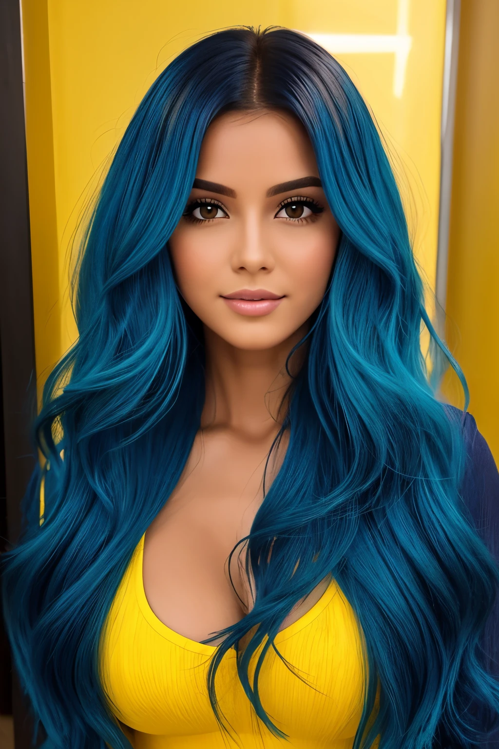 1 mulher, Sozinho, solo, cabelo azul claro, olhar sensual, olhando para a camera, cabelo azul claro