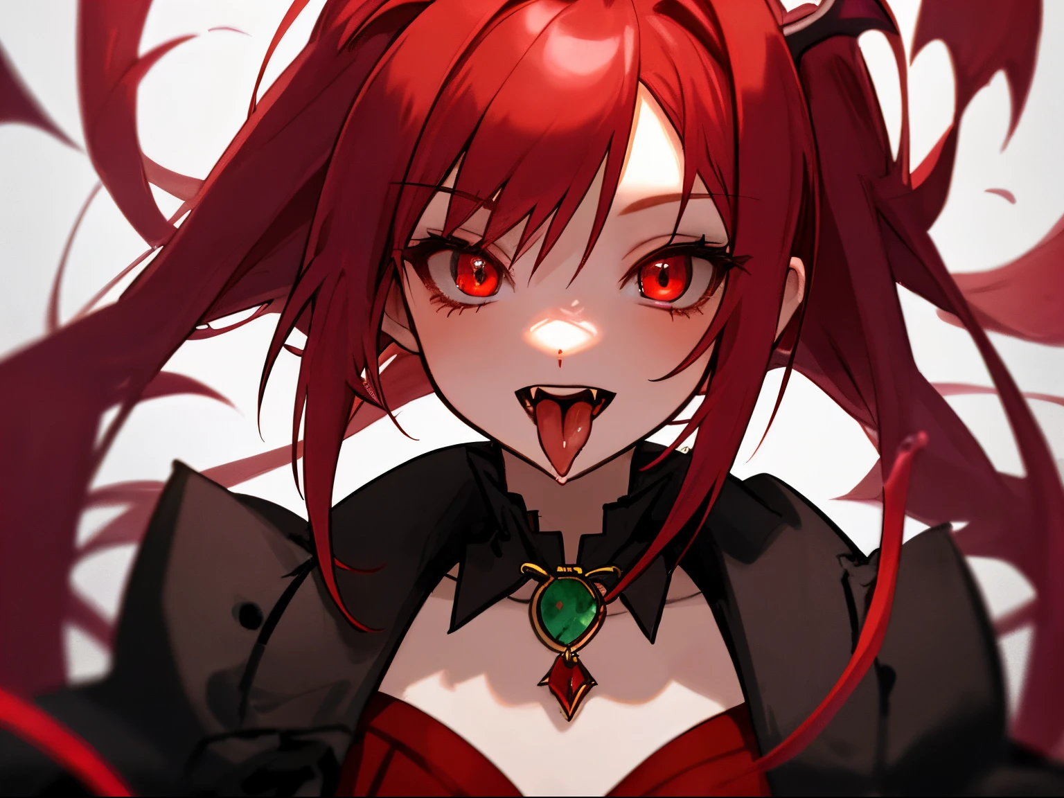 Blood-eyed Princess of Darkness, Redhead, Crown, Wicked Smile, Anime Style, Lens flare, High detail, First Person View, Cinema Lighting, masterpiece, Super detailed, Highest quality, 8K, Ultra-high resolution