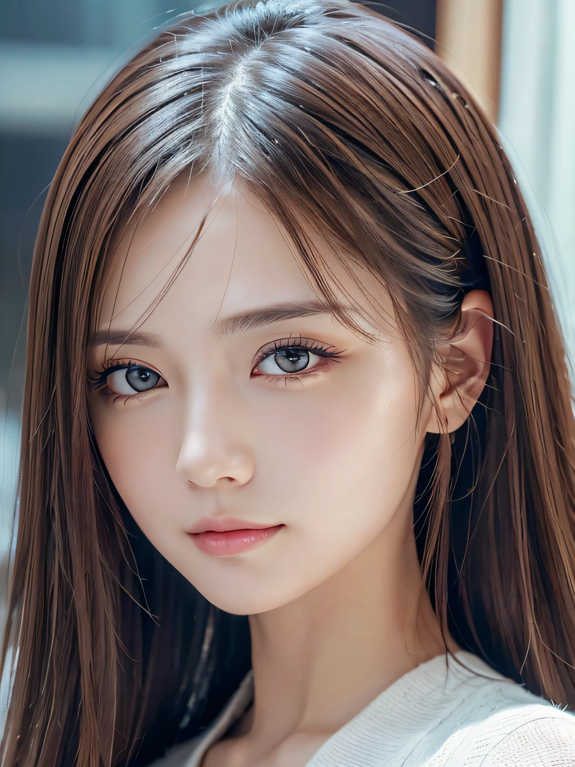 masterpiece、1 beautiful girl、detailed brown eyes、Puffy eyes、top-quality, 超A high resolution, (Realisticity: 1.4), cinematlic lighting、(japanes)、Asian Beauty、Super beauty、Beautiful skin、A slender、(Look at viewers)、(A hyper-realistic)、(hight resolution)、(8K)、(ighly detailed)、(beautifully detailed eyes)、(ultra-detailliert)、 (wall-paper)、A detailed face、Bright lighting、profetional lighting、