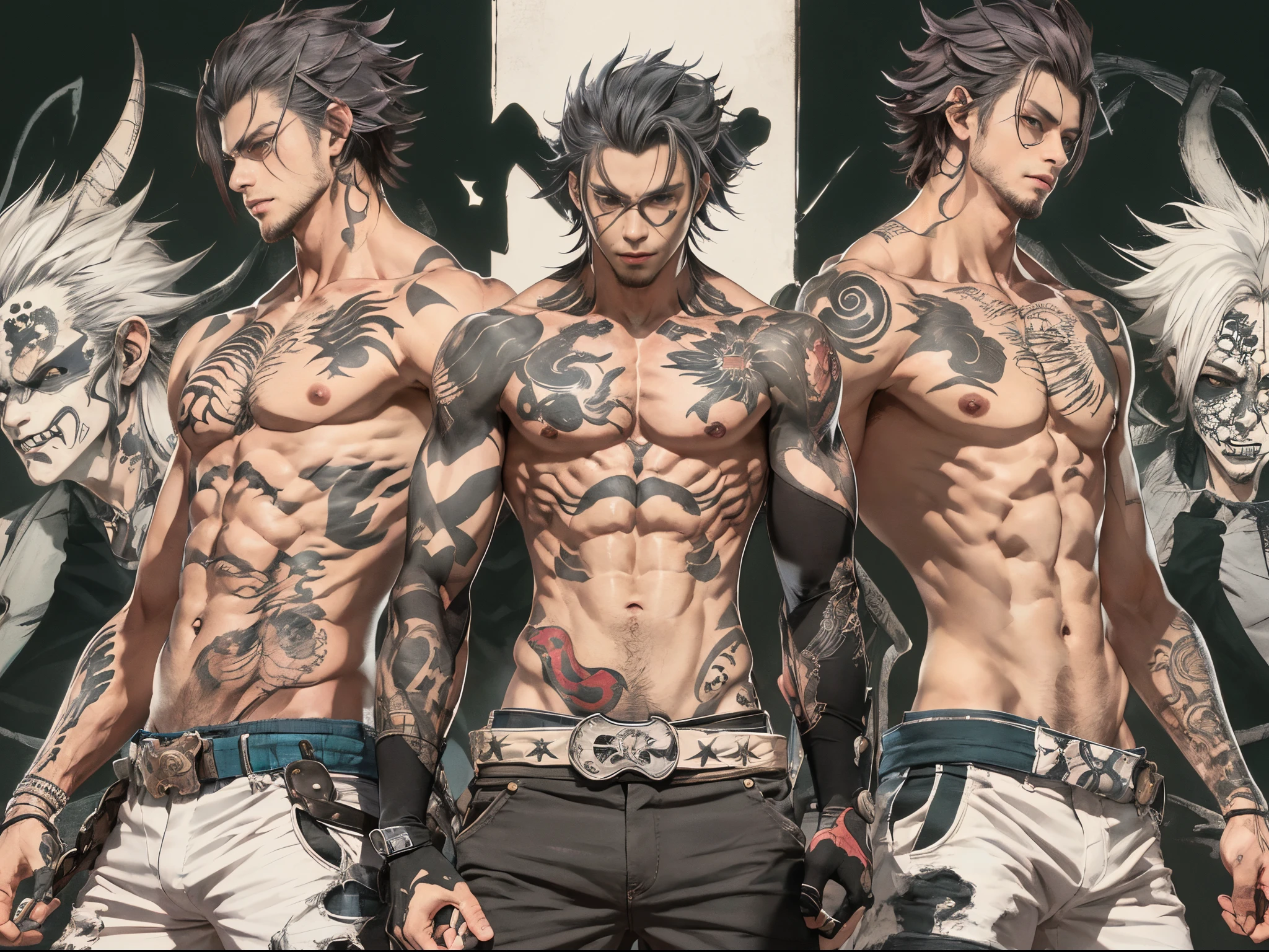 Anime muscular naked men