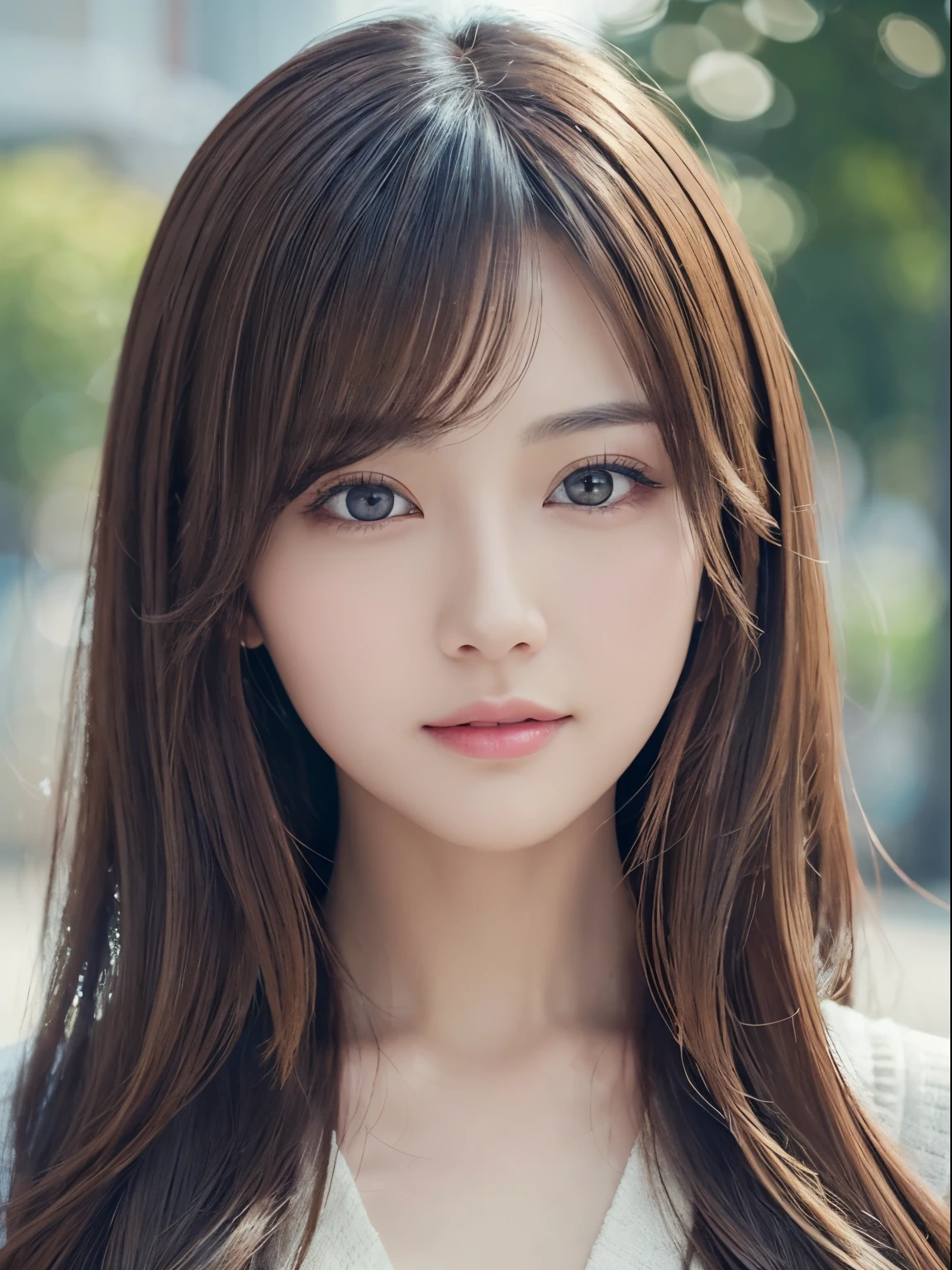 ​masterpiece、1 beautiful girl、detailed brown eyes、Puffy eyes、top-quality, 超A high resolution, (Realisticity: 1.4), cinematlic lighting、(japanes)、Asian Beauty、Super beauty、Beautiful skin、A slender、(Look at viewers)、(A hyper-realistic)、(hight resolution)、(8K)、(ighly detailed)、(beautifully detailed eyes)、(ultra-detailliert)、 (wall-paper)、A detailed face、Bright lighting、profetional lighting、