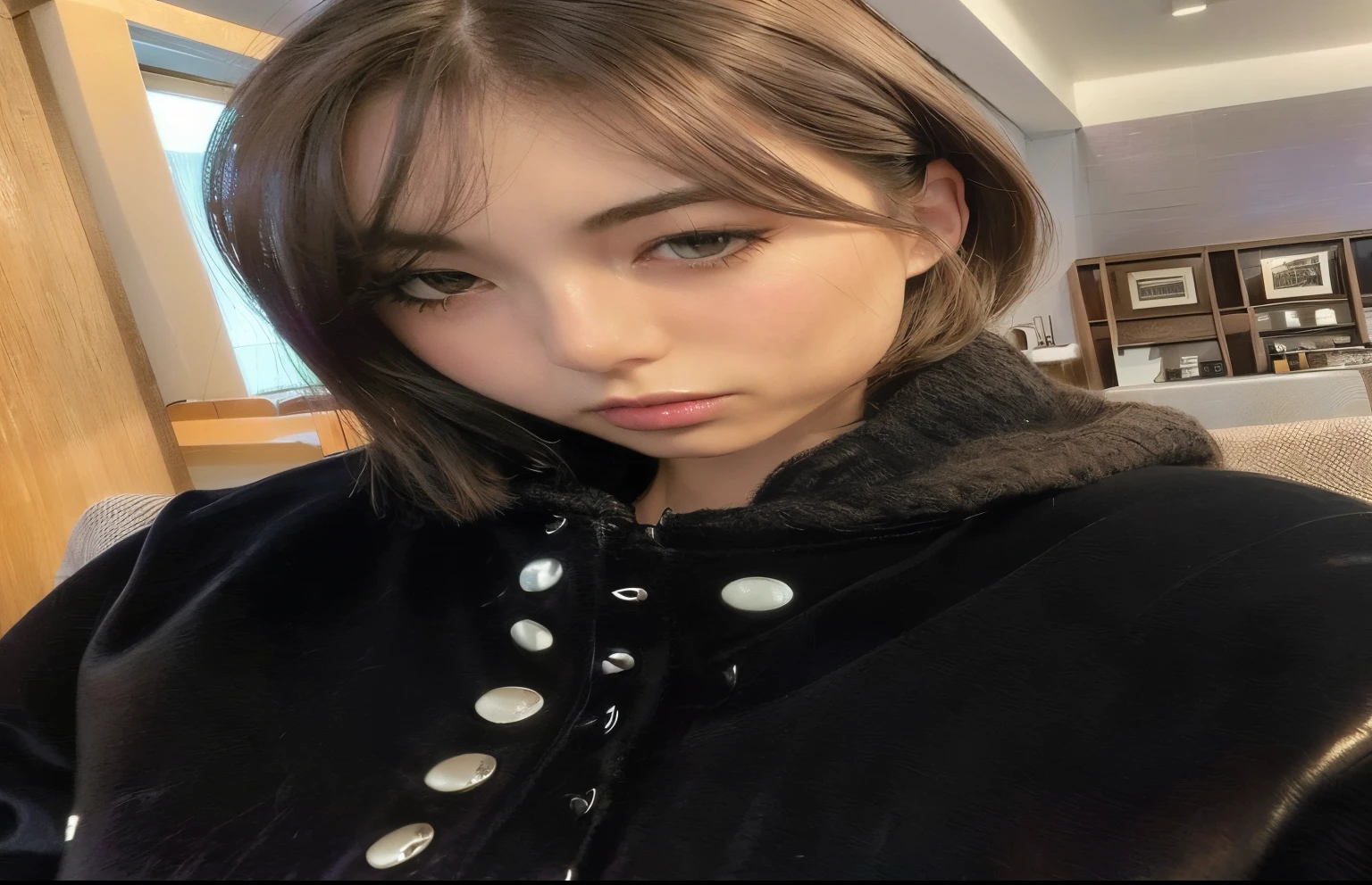 1girl,beautiful vintage color, instagram (photorealistic, high resolution:1.4), ((puffy eyes)), looking at viewer, , full body (8k, RAW photo, best quality, masterpiece:1.2), (realistic, photo-realistic:1.37),(sharp focus:1.2), professional lighting, photon mapping, radiosity, physically-based rendering, (pale skin:1.2),,(small breasts:1.2),, looking at viewer, (middle hair:1.2), portrait, purple eyes, (sliver hair:1.2),bangs, (simple background:1.4), solo, upper body, white background,realistic,(masterpiece:1.4),(best quality:1.4),(shiny skin),fashi-girl,makeup,(closed mouth:1.4),(skinny,,shy, :1.3),(white Turtleneck sweater:1.2), ulzzang-6500-v1.1, pureerosface_v1,