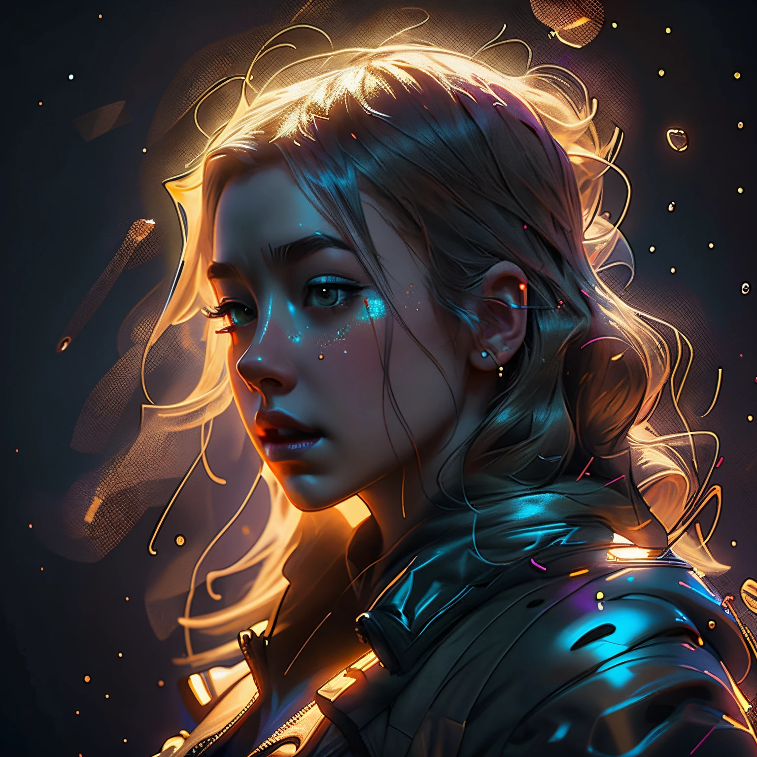a glowing head made of glass and a glowing body made of glass, full body, long legs, amazing particles pulling out of the glass head and body, like droplets of glass floating, 8k highly detailed digital art, intricate artwork, octane render, mind-bending digital art, breathtaking digital art, 3d digital art, 8k hd wallpaper, volumetric lighting, highly reflective glass particles