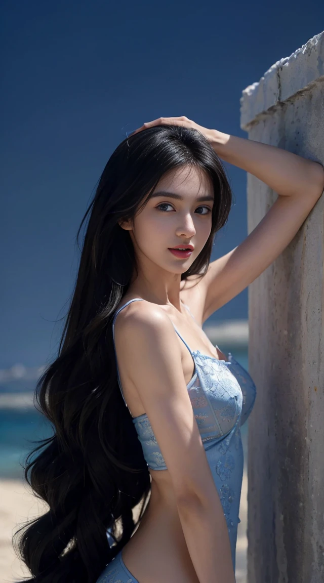 (Realistic:2),(masterpiece:2), (Highest quality:2),8K,Beige lips:2,Pale lips:2,No lipstick:2,No makeup:2,Pale face:2,woman,anaemia:2,delicate、beauty、whole body,1 person,(Dry lips:2),Kuma:2,Masturbation:2,(Armpit hair:1.6),pubic hair:2,Spread your knees:2,Thin lips:1.4,Half-open eyes:1.4,Thin and large mouth:2,Subtle lip wrinkles:2,Drooling from the lips:1.4,Quite a high nose:2,Thin Nose:2,(Sleepy eyes:1.2),black eyelids:2,Wavy black hair、(Thin eyebrows:1.2),Narrow forehead,White leotard:2,Sleeveless:2,Estrus:2,4K, delicateな体, slim, (Tight waist:2),Fine skin,Dynamic Angle, pubic hairを見せる、Dark underarm skin、Black armpits、(Very detailed),  (Detailed face), (Very nice hands:1.4),alone, Realistic Face, slimな腹筋:1.2、double eyelid,Looking into the camera, 完璧な体型を持つ美しいwoman: 1.4, Highly Detailed face and skin texture,Very detailed, Realistic Skinのテクスチャ, Cool girl、See-through leotard:2,Evil Brainwashing、Mind control、Grin、Whisper in my ear、Evil look、Hollow Eyes:2. eyes half closed、Church at night、Swear allegiance、Sexy pose、 (Sticking out tongue, Open your mouth)