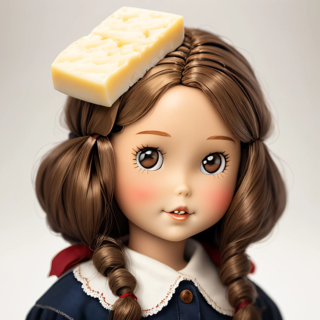 American girl doll with head of cheese