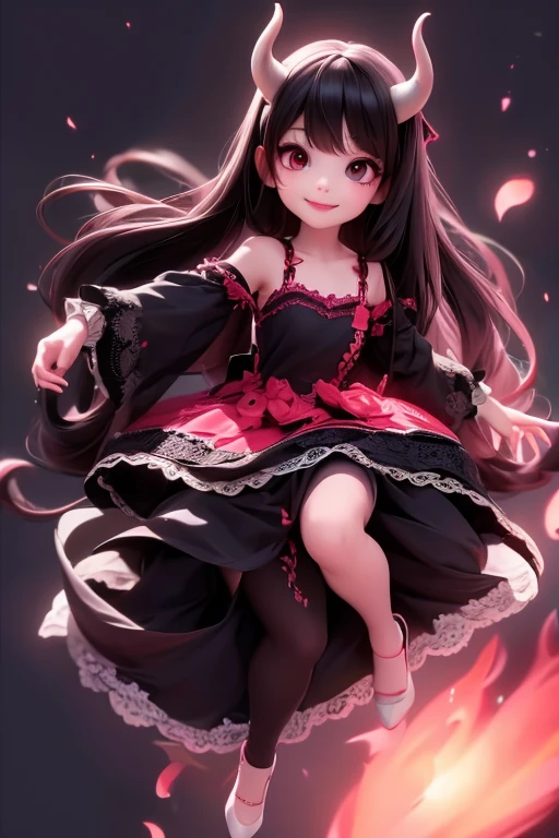 Very beautiful 7 year old girl, glowing eyes, full body portrait, wearing a discreet dress, zoom, sexy face, sexy eyes, smiling mouth, glowing eyes, crystal eyes, super realistic, super detailed
