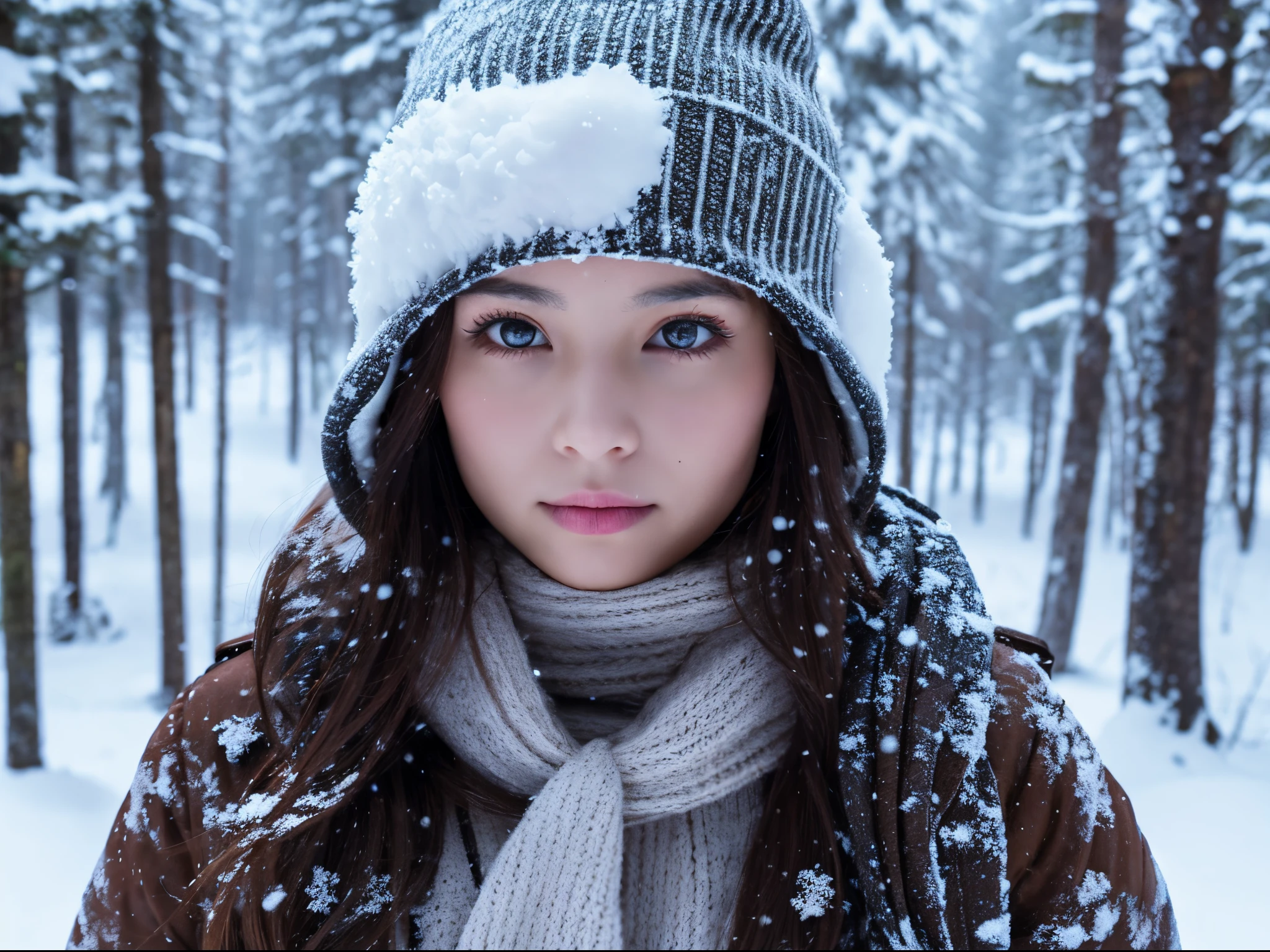 snow woman and hunter