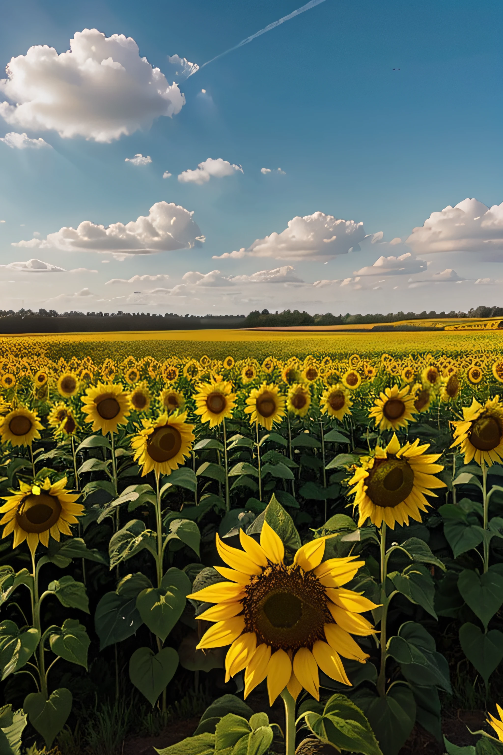 a field with thousands of yellow sunflowers