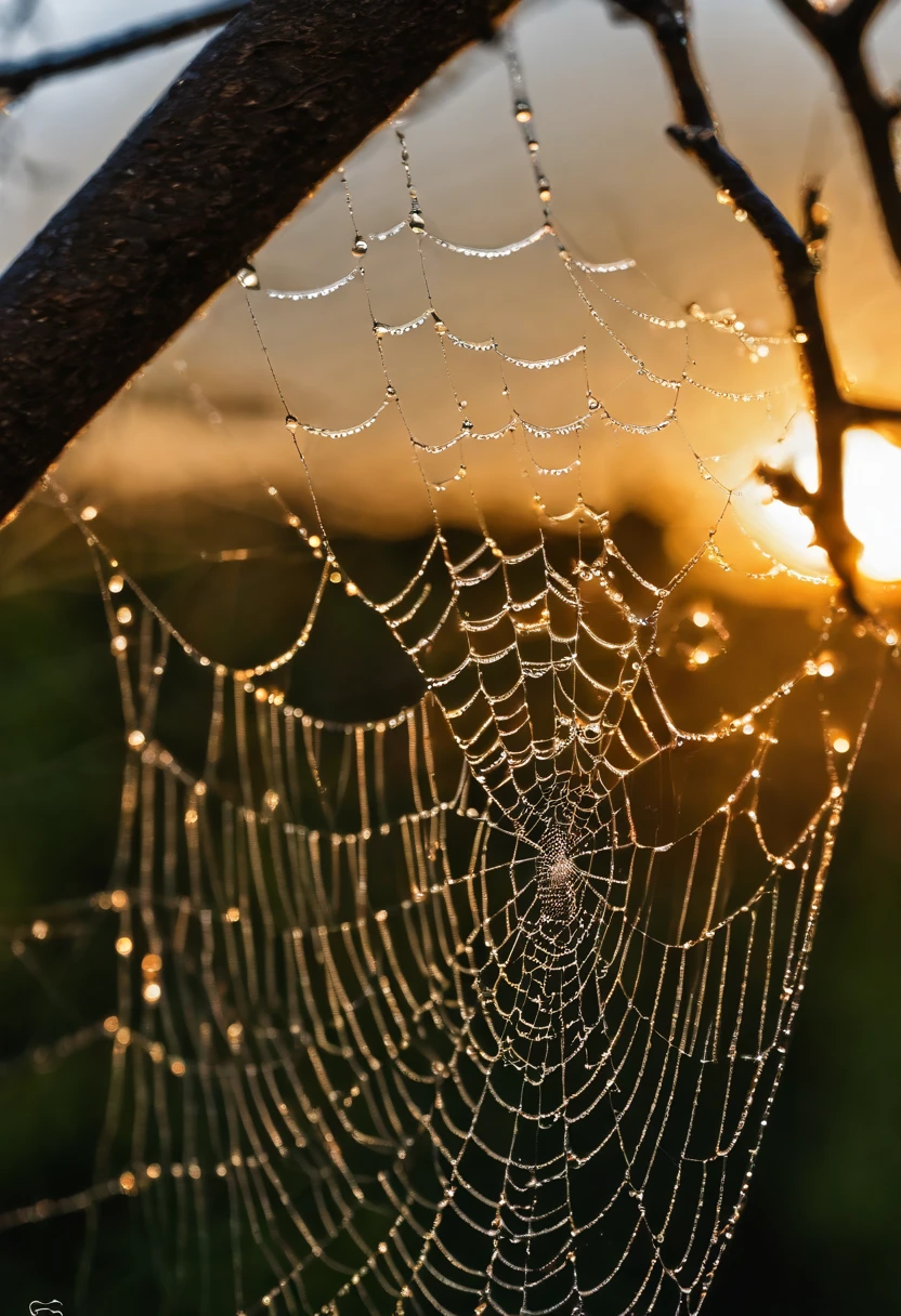 A close-up shot of a spider web intricately woven between two branches, with dewdrops glistening in the morning light.,Life is my canvas,Mark is a tall man with short brown hair, glasses, a short beard, wearing a black suit jacket