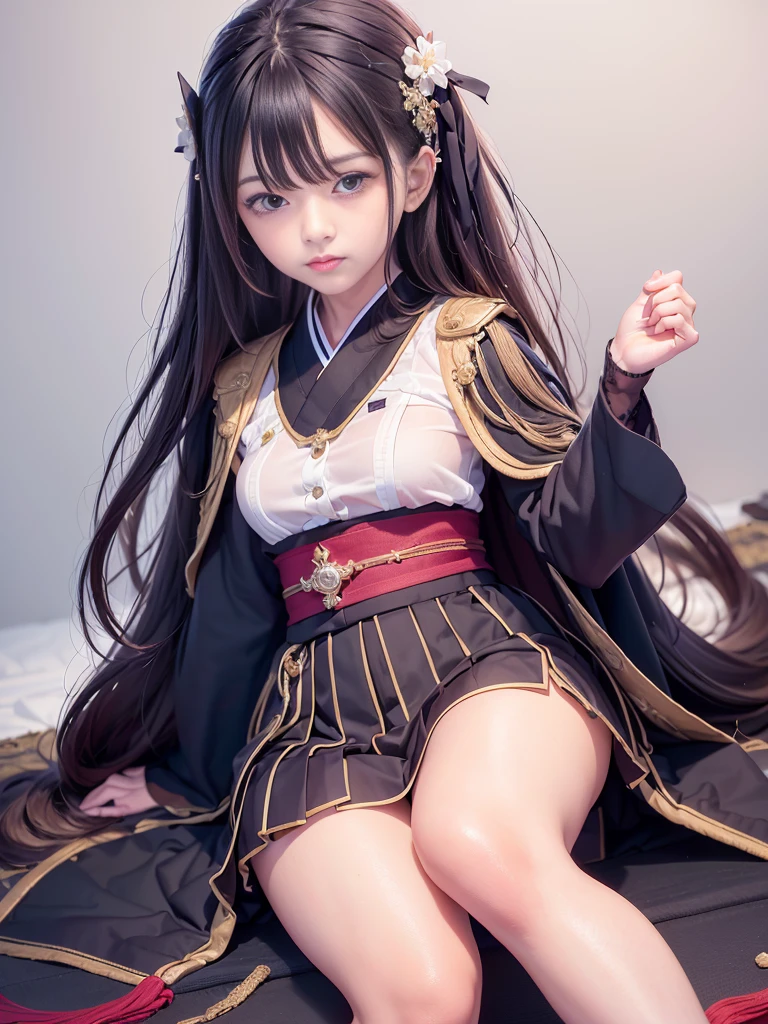 Estudante realista,Royal uniform of Japan,menina da beleza final，Tsurime,uma loira，olhos azuis claros