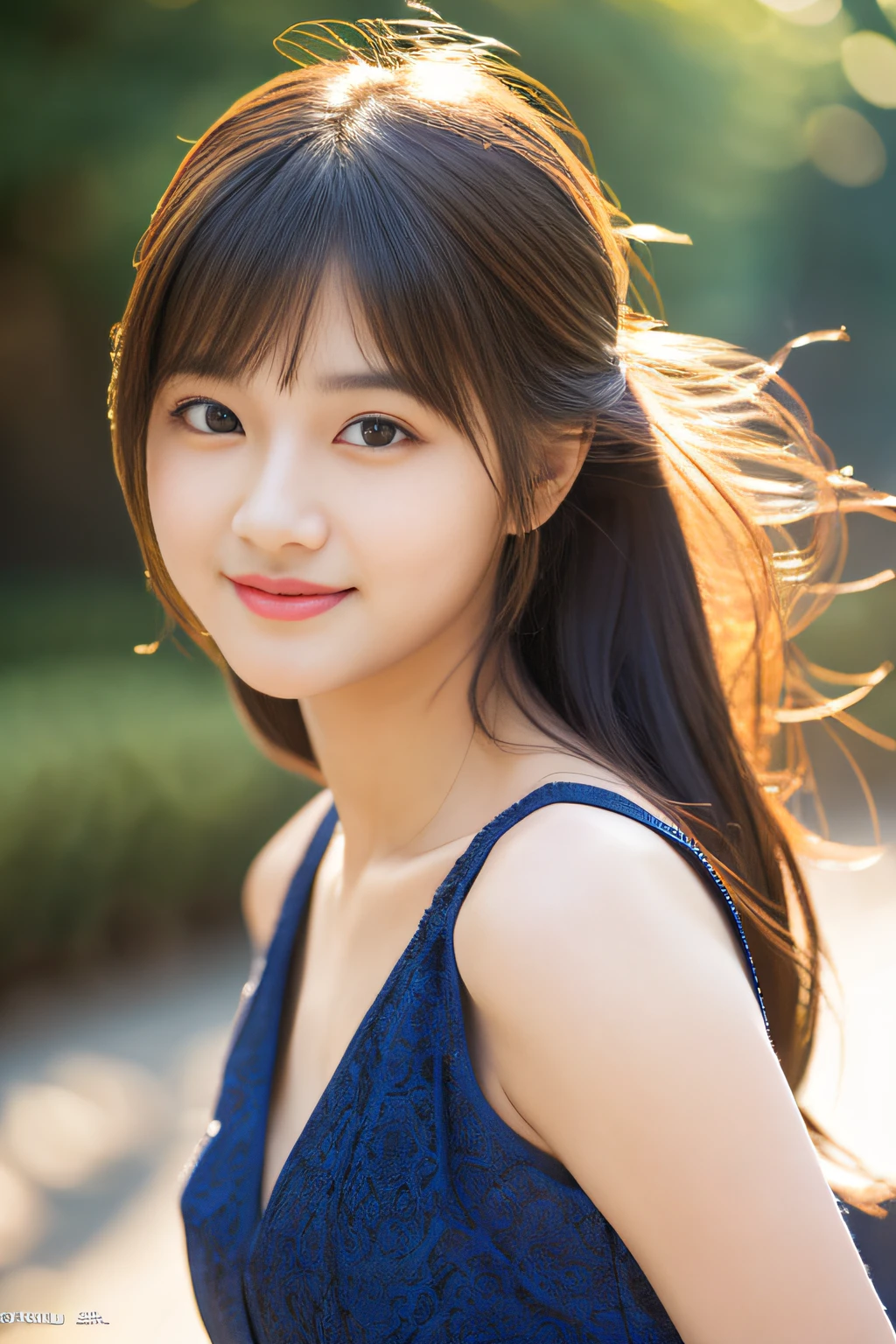 (Masterpiece:1.3), (8K), (Best Quality:1.4), (UHD:1.2), (Photorealistic:1.3),( Raw Photography), (1girl), (Ultra High Detailed), (Detailed face), very perfect beautiful and cute face, (Detailed hair), Beautiful hair, bangs, (symmetrical eyes:1.3), (Detailed eyes), (Detailed skin), Realistic skin, shiny skin, Ultra high definition, (medium breasts:0.7), (slim figure), (super model figure), gentle smile:1.2, (A very beautiful and cute young Japanese girl with a gentle expression),
( wearing a high fashion beautiful dress with intricate weave, damask pattern:1.3, Inspired by Versace:1.3 ),
cute young Japanese girl, pretty young Japanese girl, (beautiful navel)