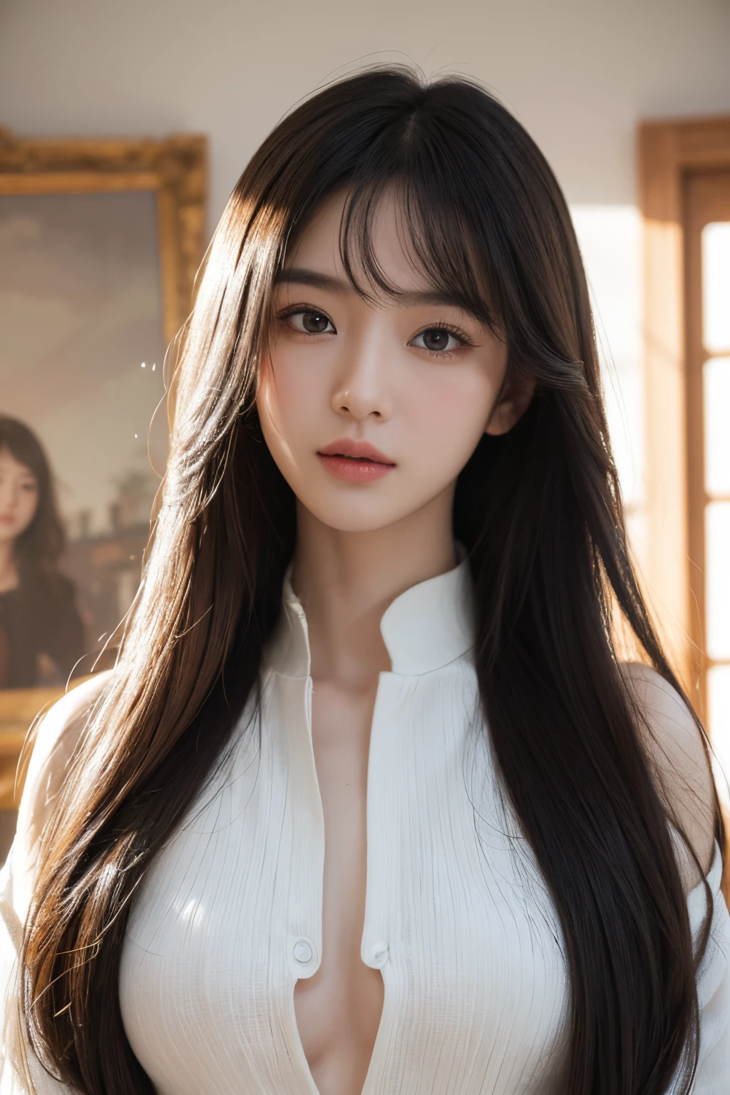 Focus on people。Create and express the best shining composition of the person in a realistic way。((​masterpiece))、(((top-quality)))、((ultra-detailliert))、(A hyper-realistic)、(highly detailed CGillustration)、(extremely delicate and beautiful)、Masterpiece girl、top-quality、Realistic skin feeling、Realistic fabric、We will introduce a realist illustration focusing on the center front of girls with realistic and ultra-detailed eyes.。This is the absolute rule, and the following sentence expresses the image quality。 The greatest painter in human history meets an unparalleled beauty、Inuhi is the greatest masterpiece in the history of strawberries, It depicts the most beautiful figure of a lifetime.。 Create stunning anime artwork that is currently trending on seaStation、Introducing exquisite beauty and seductive aesthetics。