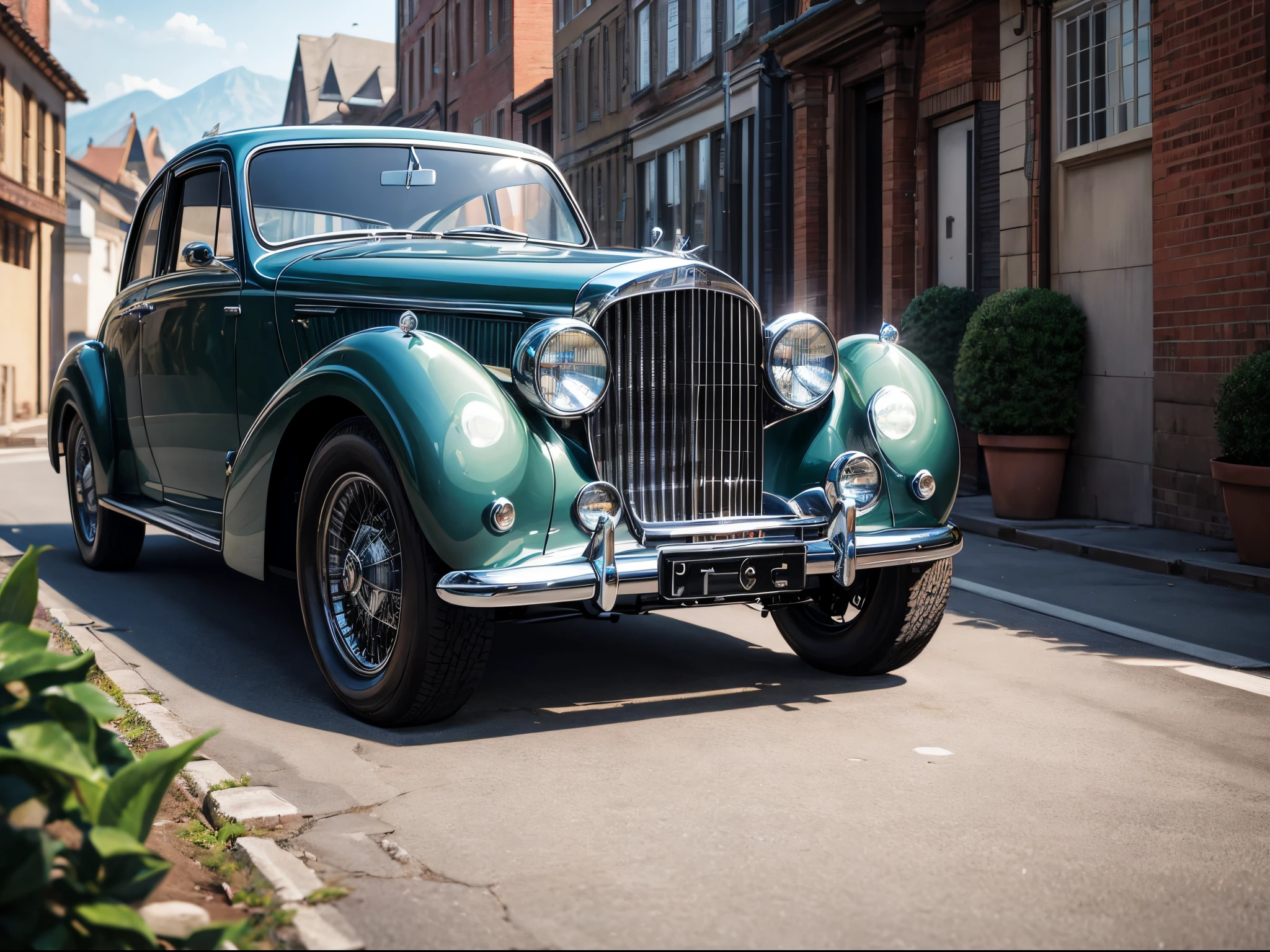 The prompt for the first theme "1946-1952: Bentley Mark VI 1012 chassis + 4190 with standard steel body" could be as follows:

"A classic scene featuring a Bentley Mark VI 1012 chassis + 4190 with a standard steel body. The car is showcased in (best quality, 4k, 8k, highres, masterpiece:1.2), ultra-detailed, and (realistic, photorealistic, photo-realistic:1.37) fashion. Set in a picturesque landscape, the Bentley stands out as a symbol of luxury and elegance. The car's body is flawlessly detailed, exhibiting a shiny finish that reflects its surroundings. The scene is captured in (HDR, UHD) quality, with studio lighting that accentuates every contour. The color palette used is rich and vibrant, adding depth to the image. The overall lighting effect creates a warm, inviting ambiance. The attention to detail is extraordinary, showcasing every curve and crevice of the car with (extreme detail description, professional) precision. This artwork exudes the essence of vintage beauty, combining the fineness of classic automobiles with the artistry of (portraits, landscape, photography, concept artists). The color tone evokes a sense of nostalgia, transporting viewers back in time to the era when these cars reigned supreme. The image is a true masterpiece, combining the craftsmanship of the Bentley with the artistic vision of the creator. It portrays the car as a pinnacle of engineering, exceptional in both form and function."

Please note that tags are added in order，Make sure the logic of the prompt is coherent and reasonable。
