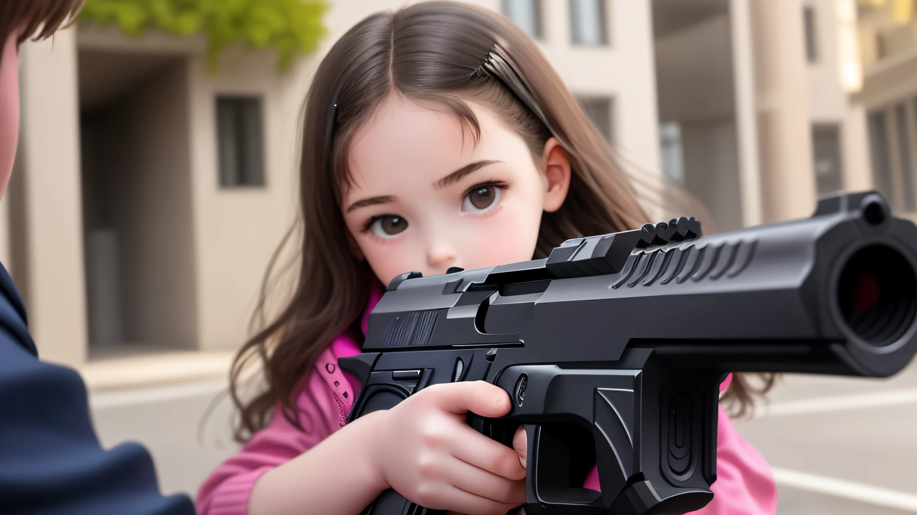 Pre-teen girl armed with a Glock 17 defending her adult boyfriend