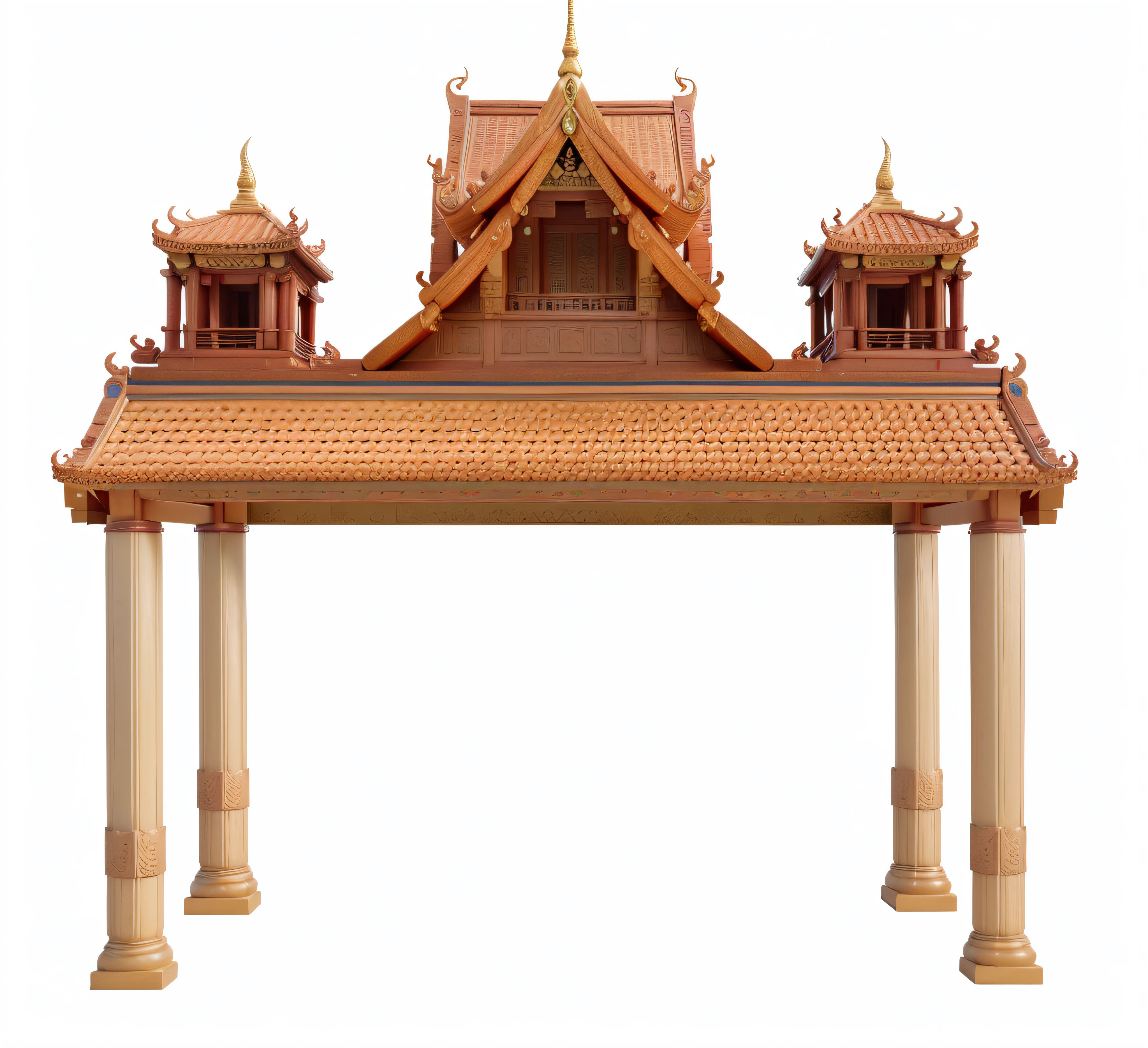 there is a picture of a building with a roof and a roof, background depicting a temple, temple background, a temple, thai architecture, temple, peaked wooden roofs, thai temple, intricate detailed roof, ancient temple, an altar of a temple, buddhist architecture, digital painting of a pagoda, buddhist temple, palace background, pavilion, pagoda, large temples