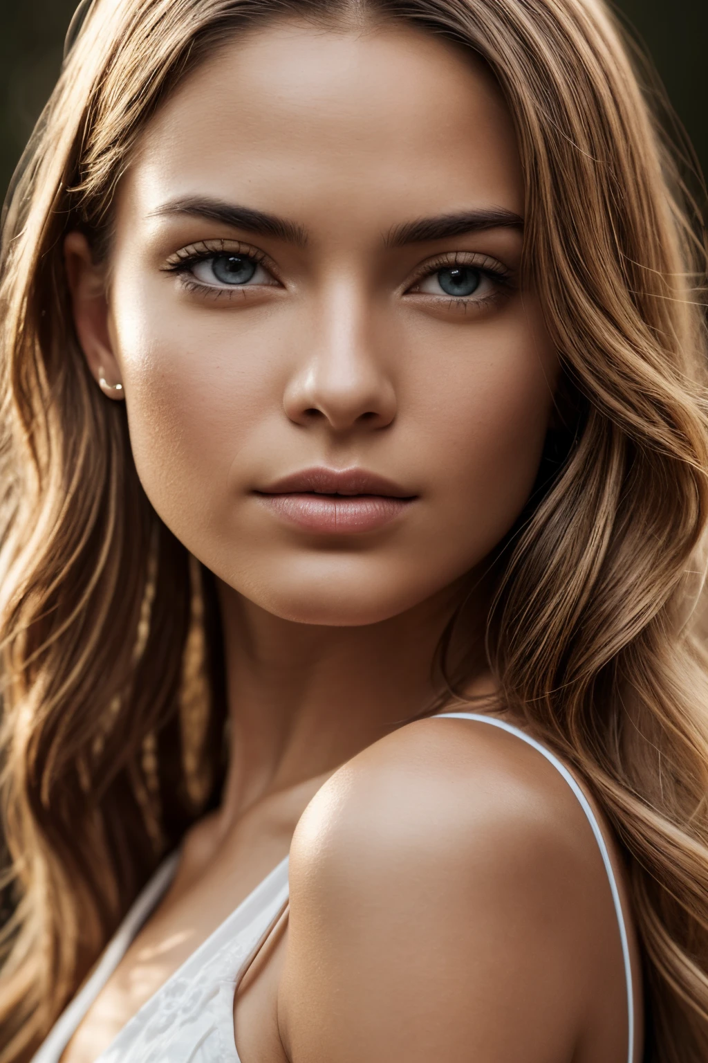 masutepiece, Best Quality, Photorealsitic, Ultra-detailed, finely detail, hight resolution, 8k wallpaper, Professional, high level of detail, Beautiful blonde wavy hair woman. exquisitedetails, foco nítido, complexly detailed, awardwinning photo, Small light, Low contrast, High Sharpness, Facial symmetry, depth of fields, Cinematic background, central image, Lights up softly, intimate, (finely detailed skin), pale skin, Realistic skin texture, Extreme skin details, (pores: 0.1), Photorealsitic, Hyper-realistic, Detailed, nffsw, (soft colours: 1.2), Shallow depth of field, Wide light, High contrast, Backlight, bloom, Light flare, chromatic abberation, Sharp Focus, RAW color photo