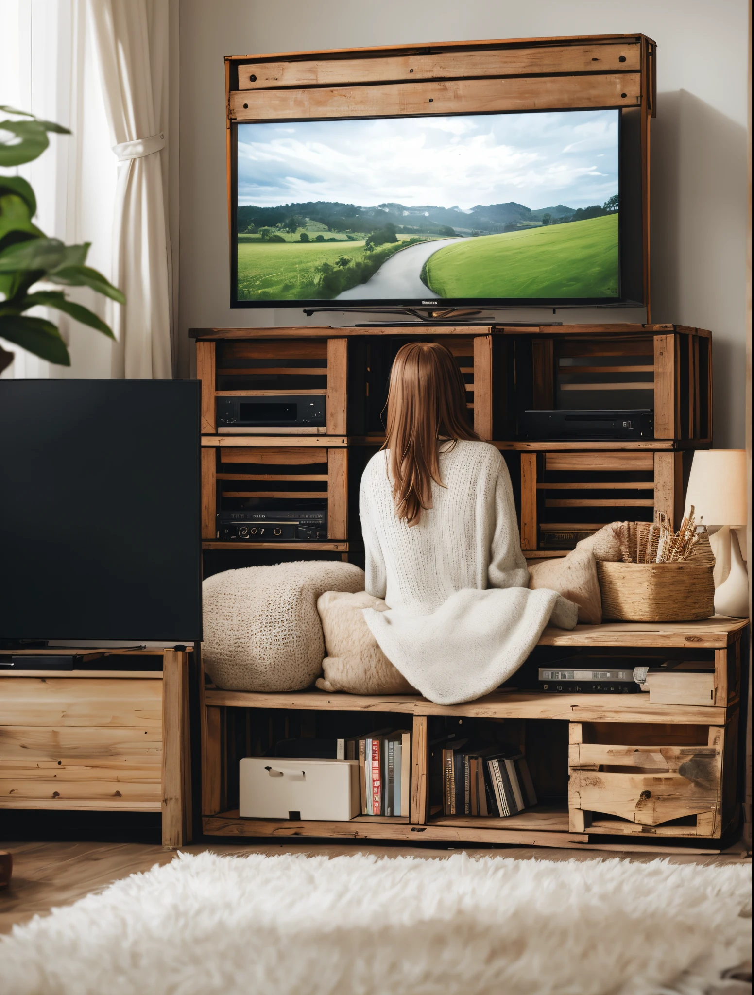 Crate image of girl watching TV