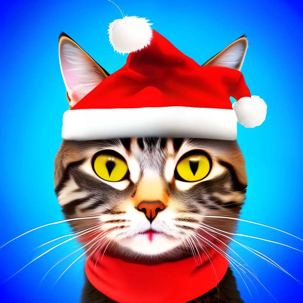 A Christmas funny cat for a profile picture