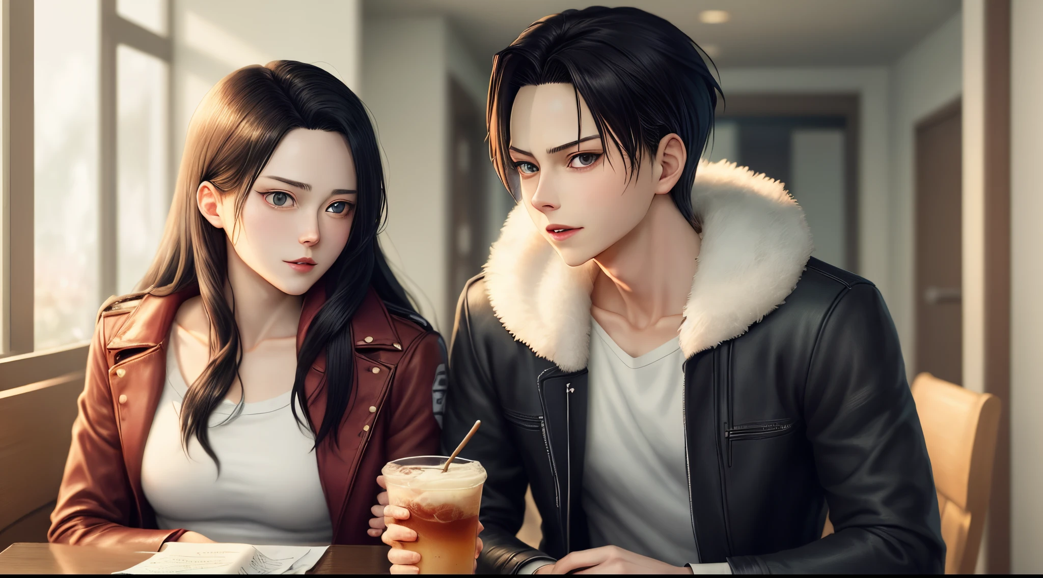 Levi Ackerman and Eren Yeager on a date
