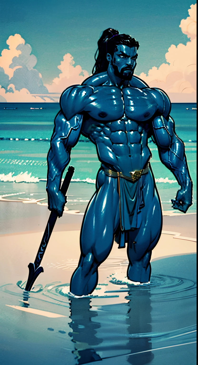Gold loincloth, detailed , abs