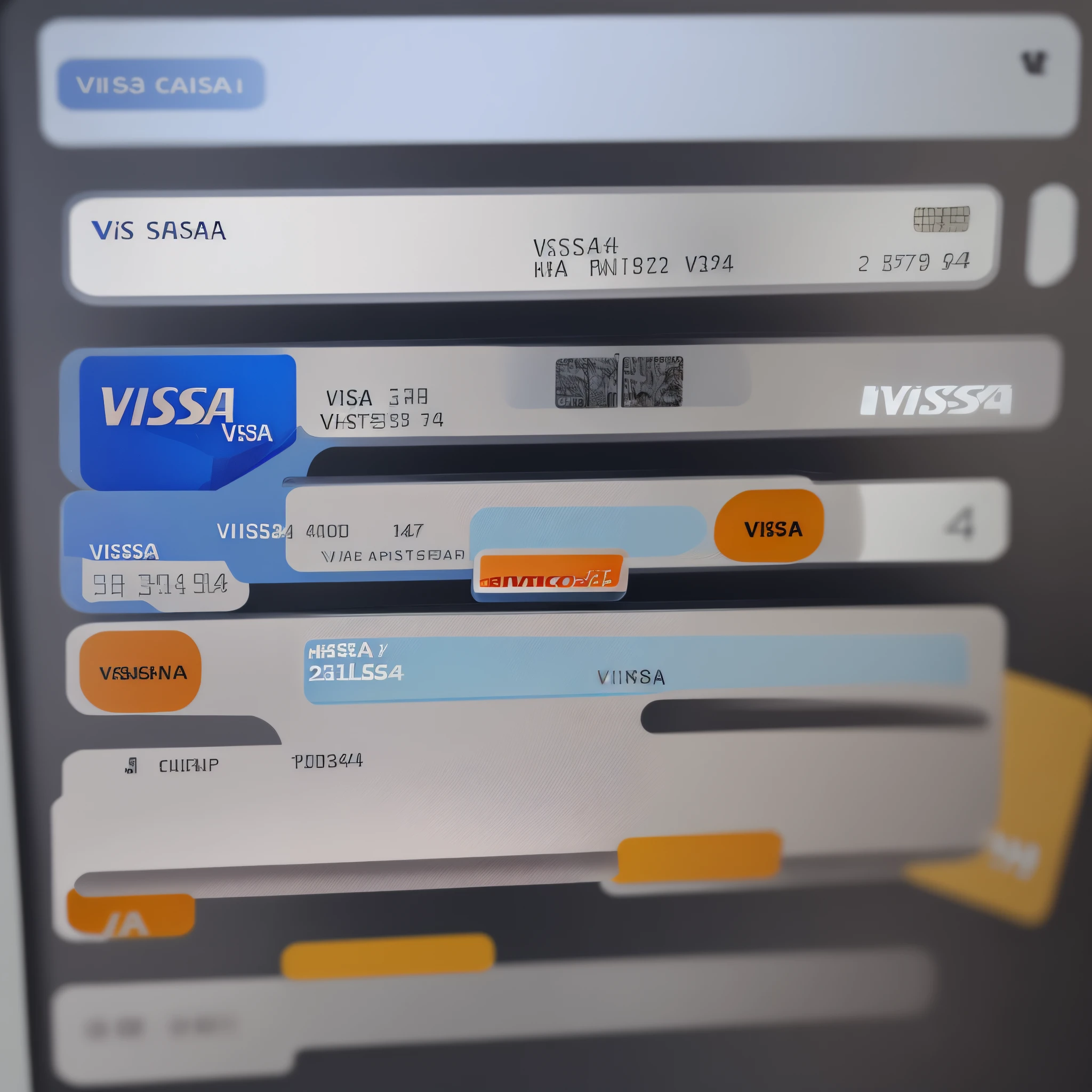 Visa card with the numbers 4342 5623 7930 2019