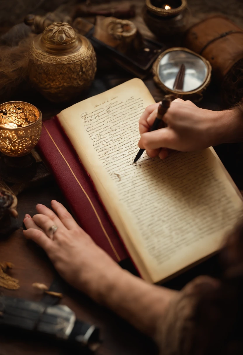 A photo of me writing in a beautifully bound journal with a quill and ink,original,The Bible itself