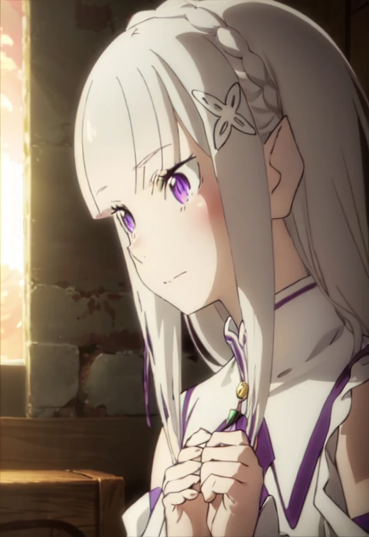 White haired girl with elf ears on her phone, Anime eyes, perfect mouth, perfect eyes, perfect hands, full body, perfect masterpiece, warm background, pov side perfect drawing