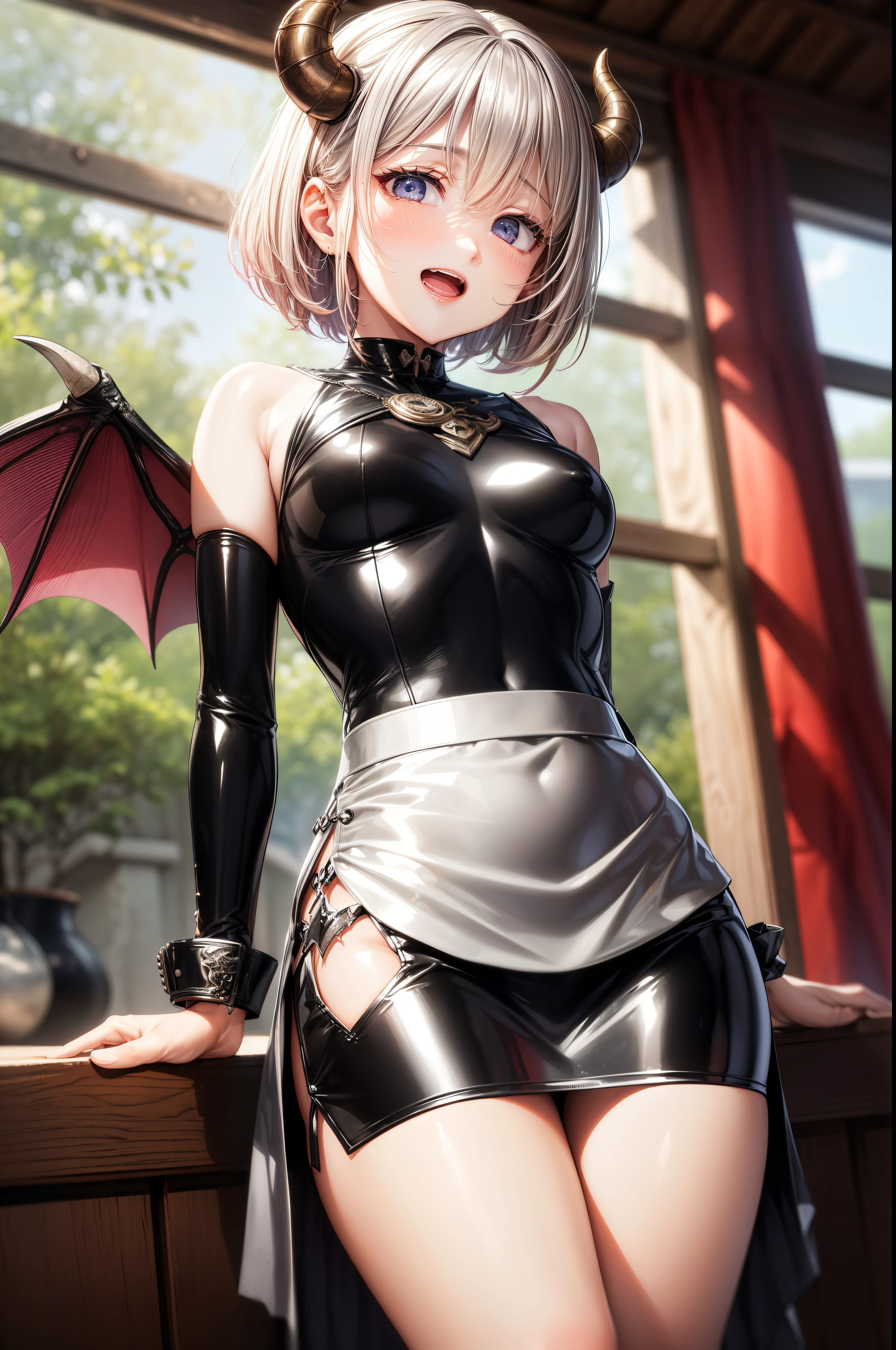 ((Half-open eyes:1.5)), ((Big open mouth:1.5)),