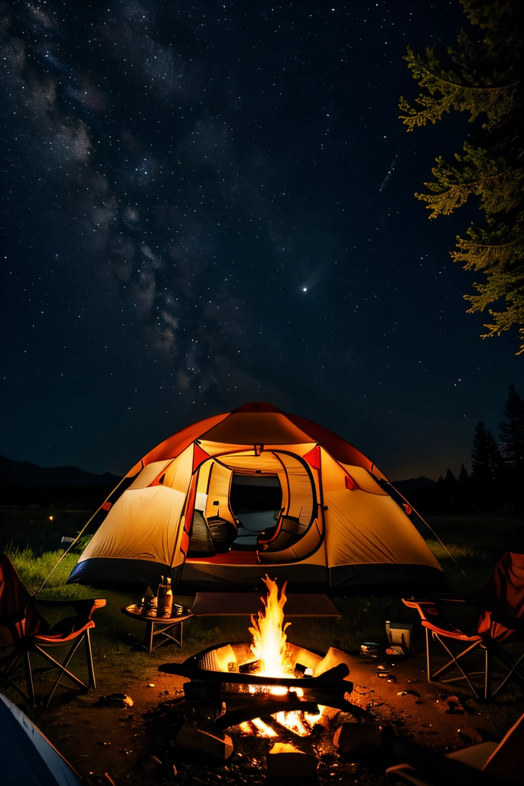 camping near fire