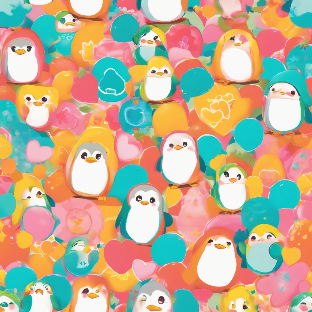Masterpiece、 8K、Best Quality、Illustrator、Cute Yuru Chara Penguin、table tennis